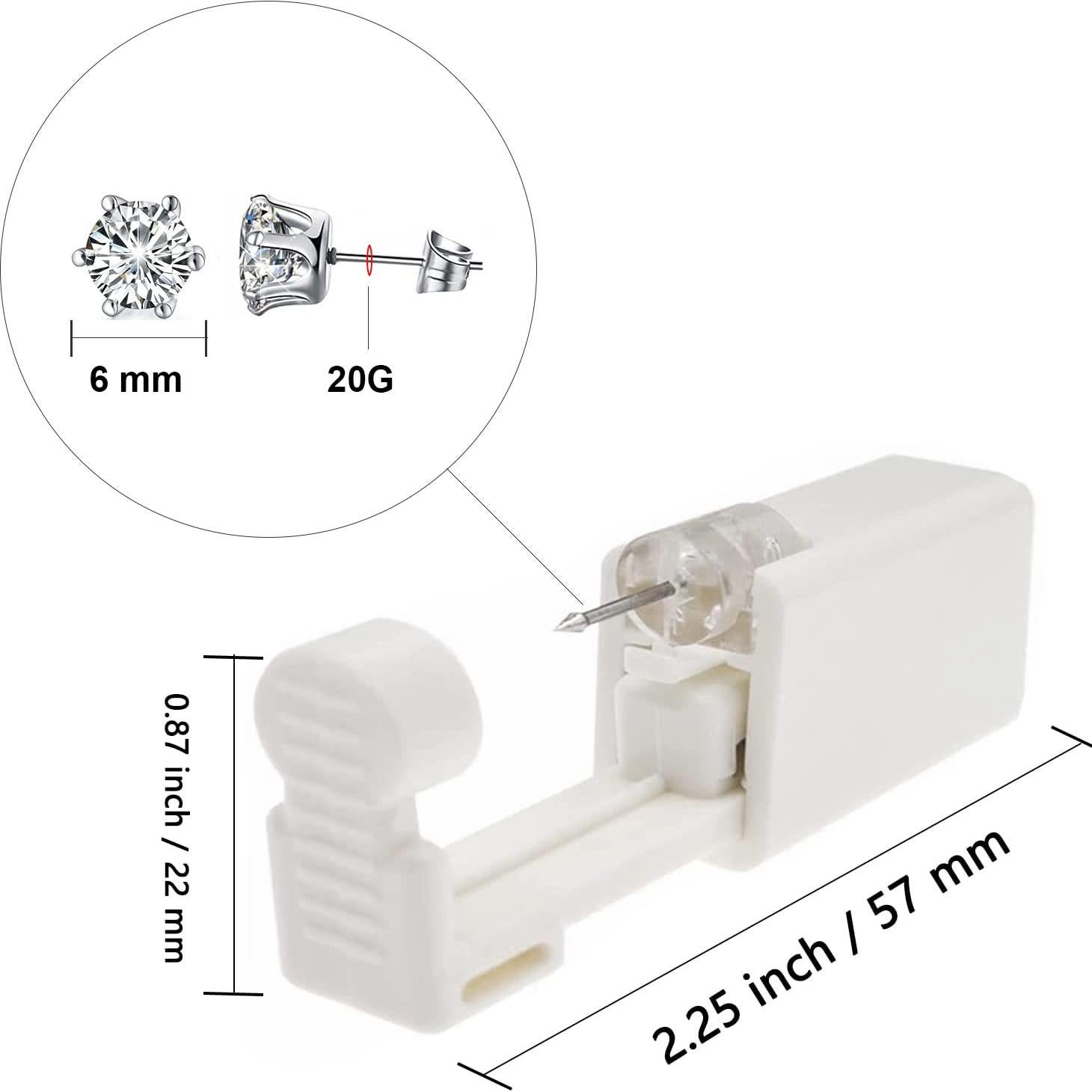 Kit de perforación de orejas desechable ZC con aretes de zirconia