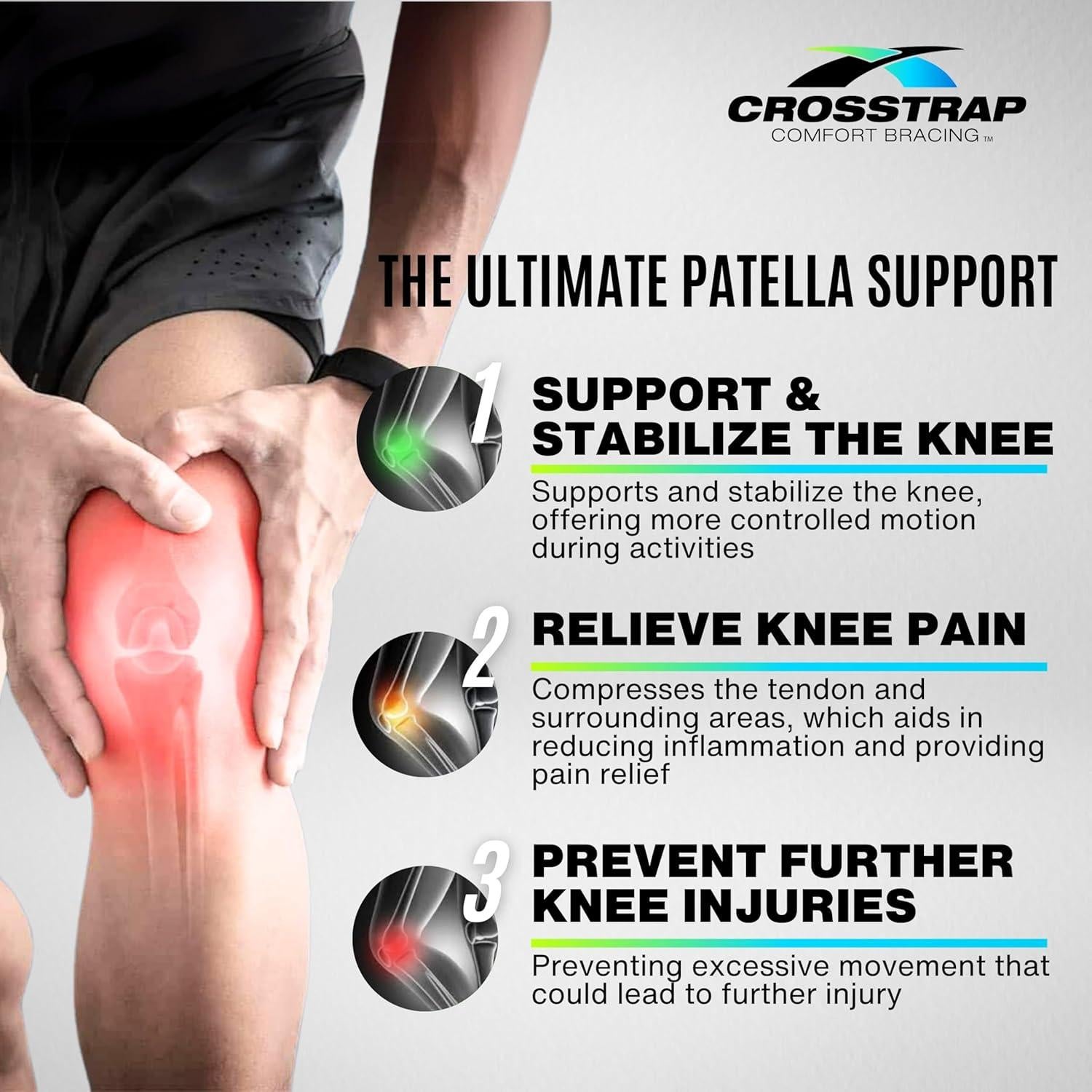 Correa de Rodilla Patelar MDUB - Faja Estabilizadora Negra