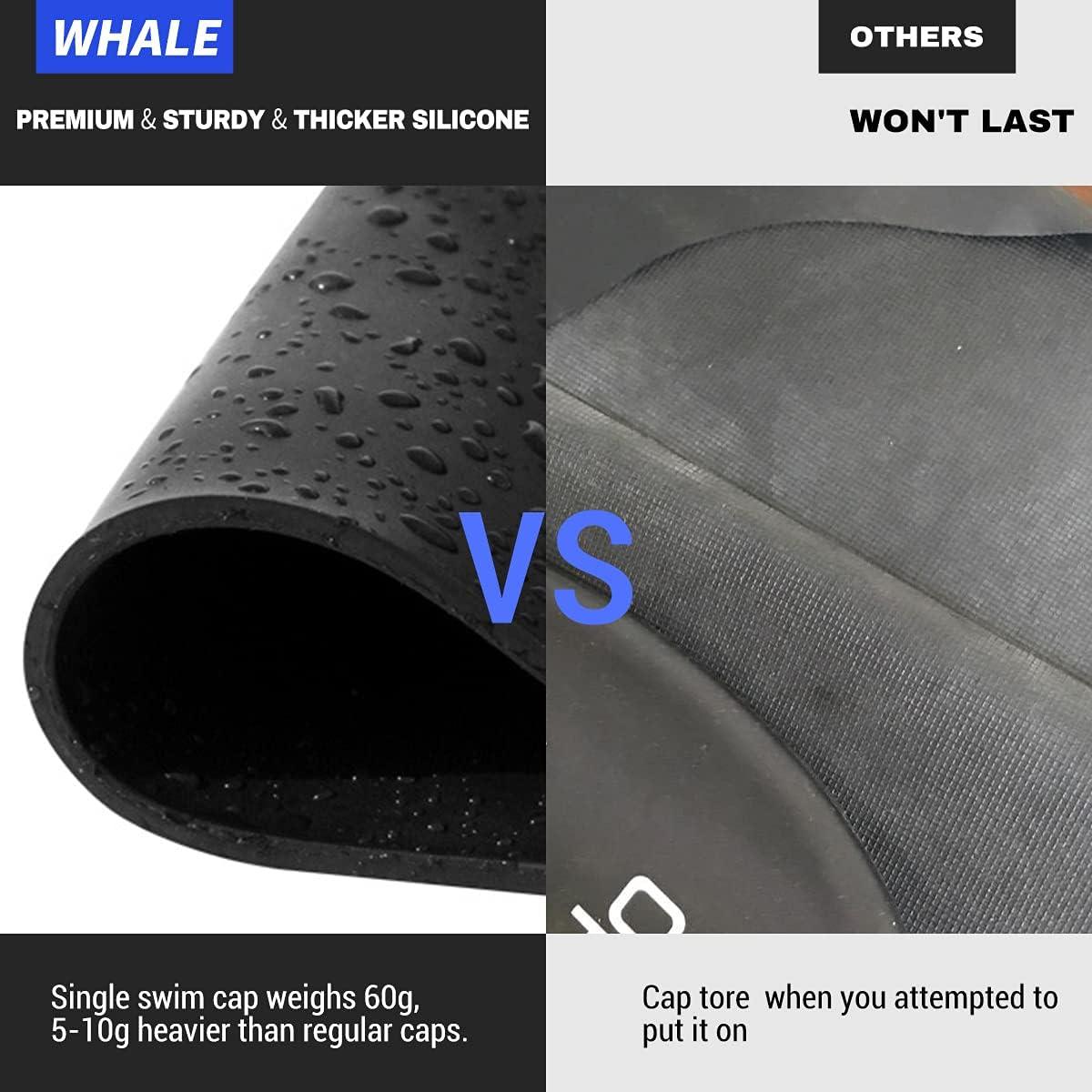 Gorro de Natación Unisex Whale Silicona Extra Grande Negro