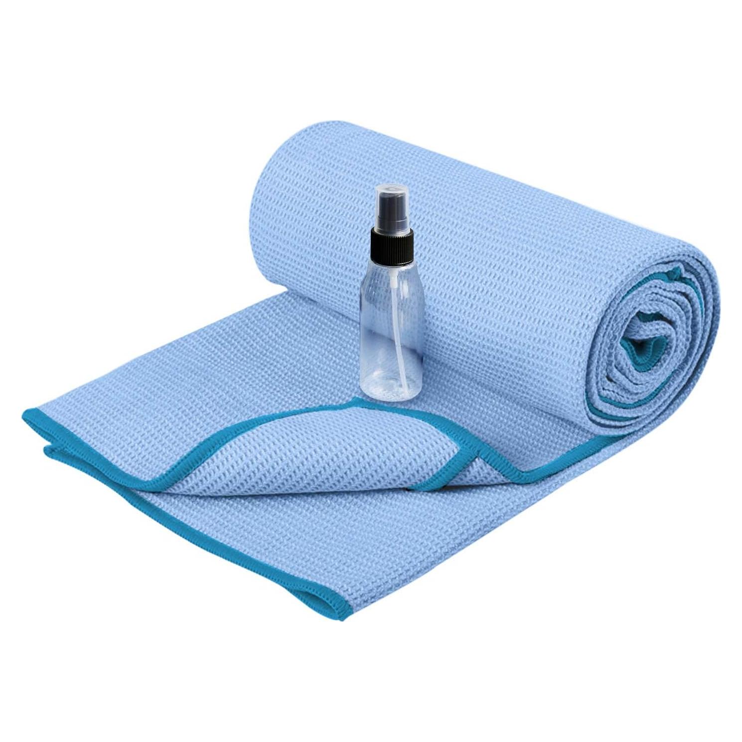 Toalla de Yoga Heathyoga Antideslizante 183x66cm Microfibra Azul