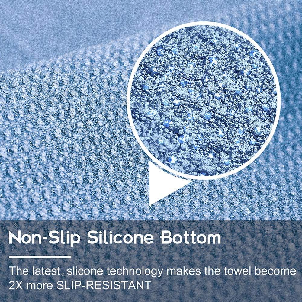 Toalla de Yoga Heathyoga Antideslizante 183x66cm Microfibra Azul