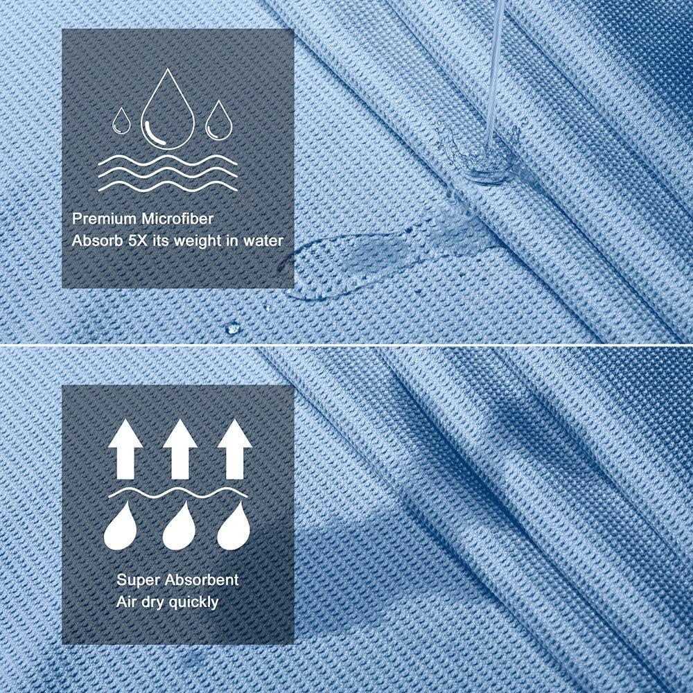 Toalla de Yoga Heathyoga Antideslizante 183x66cm Microfibra Azul