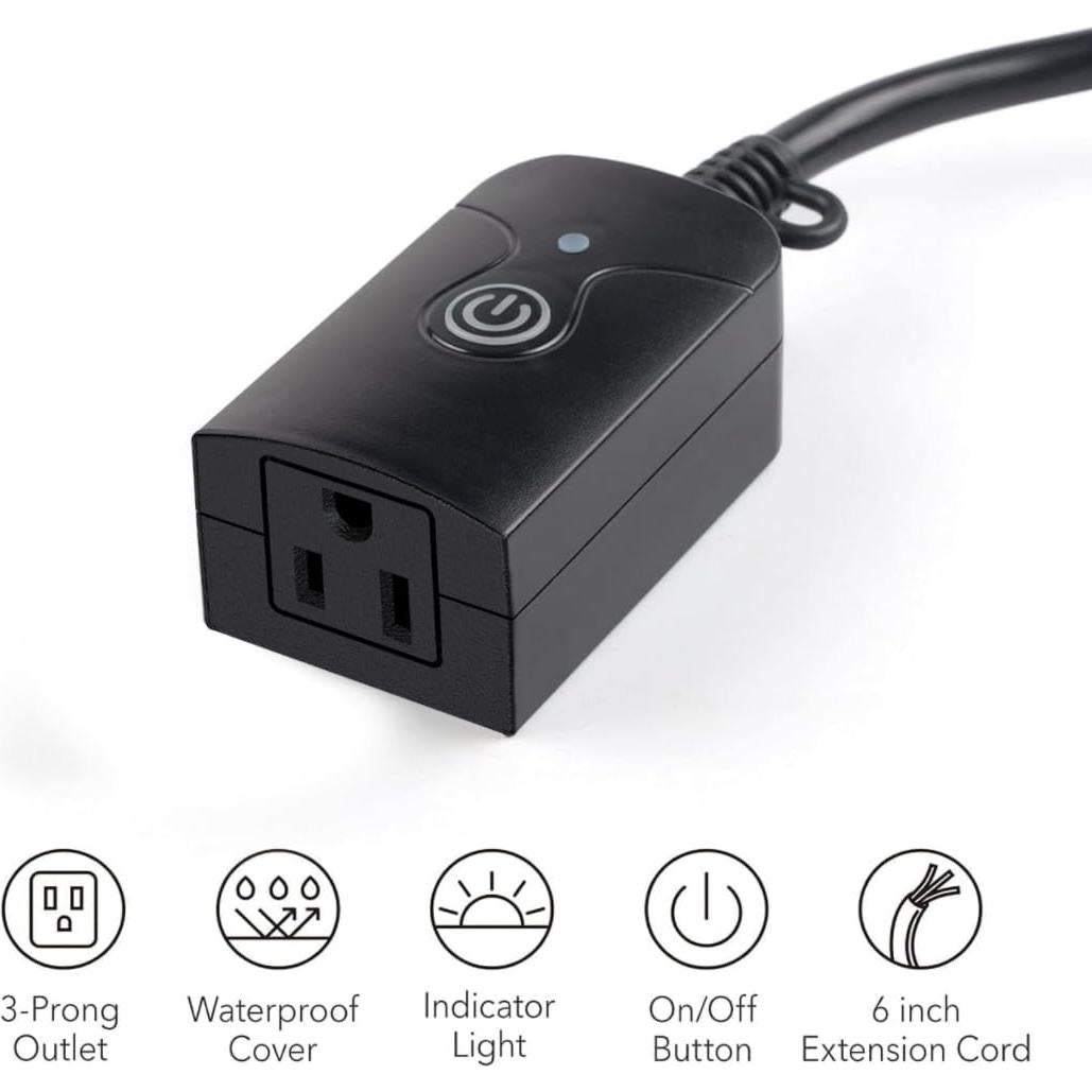 Enchufe Inalámbrico HBN Control Remoto 15A para Interiores y Exteriores