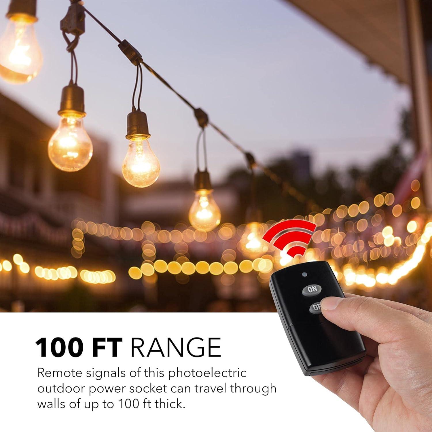 Enchufe Inalámbrico HBN Control Remoto 15A para Interiores y Exteriores