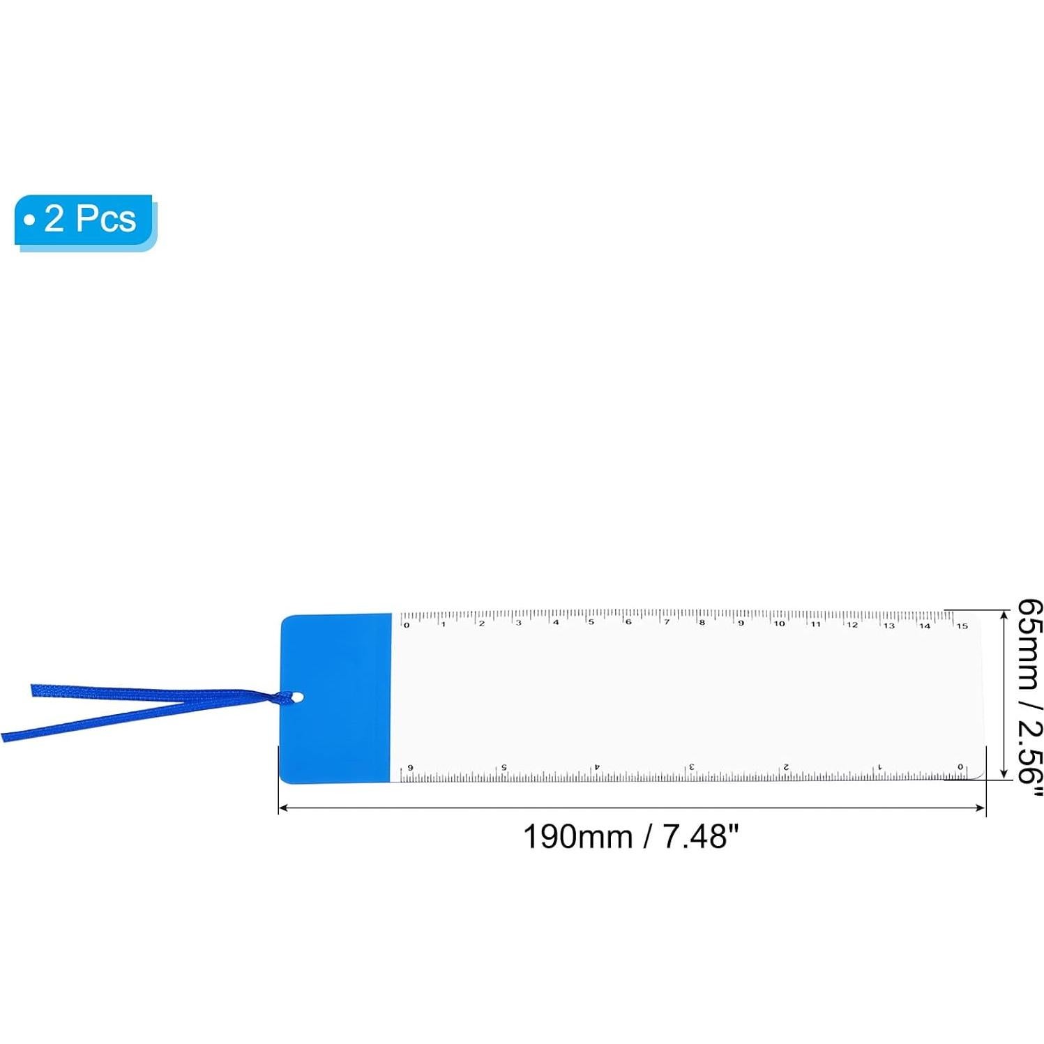 Marcador Lupa PATIKIL 3X con Regla - 2 Piezas Azul