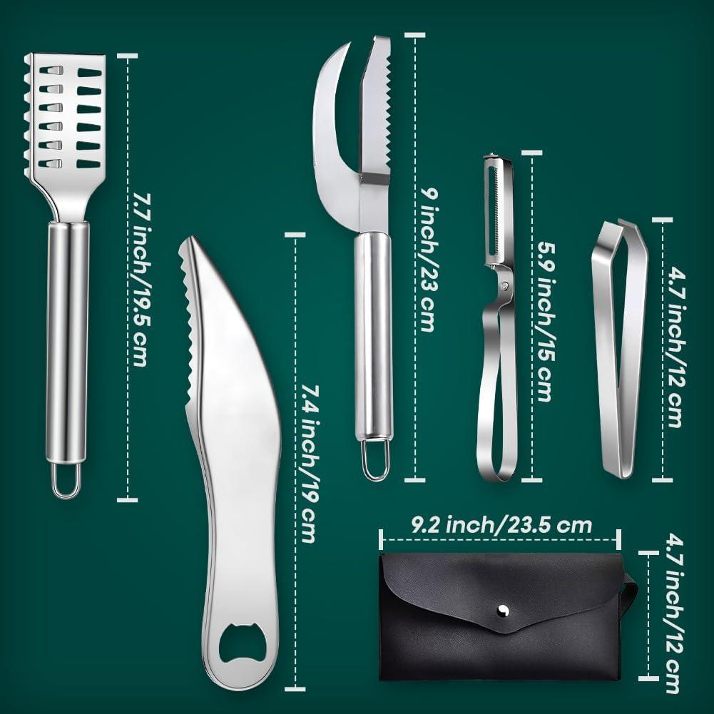 Removedor de Escamas de Pescado Comfecto 5 Pcs Acero Inoxidable