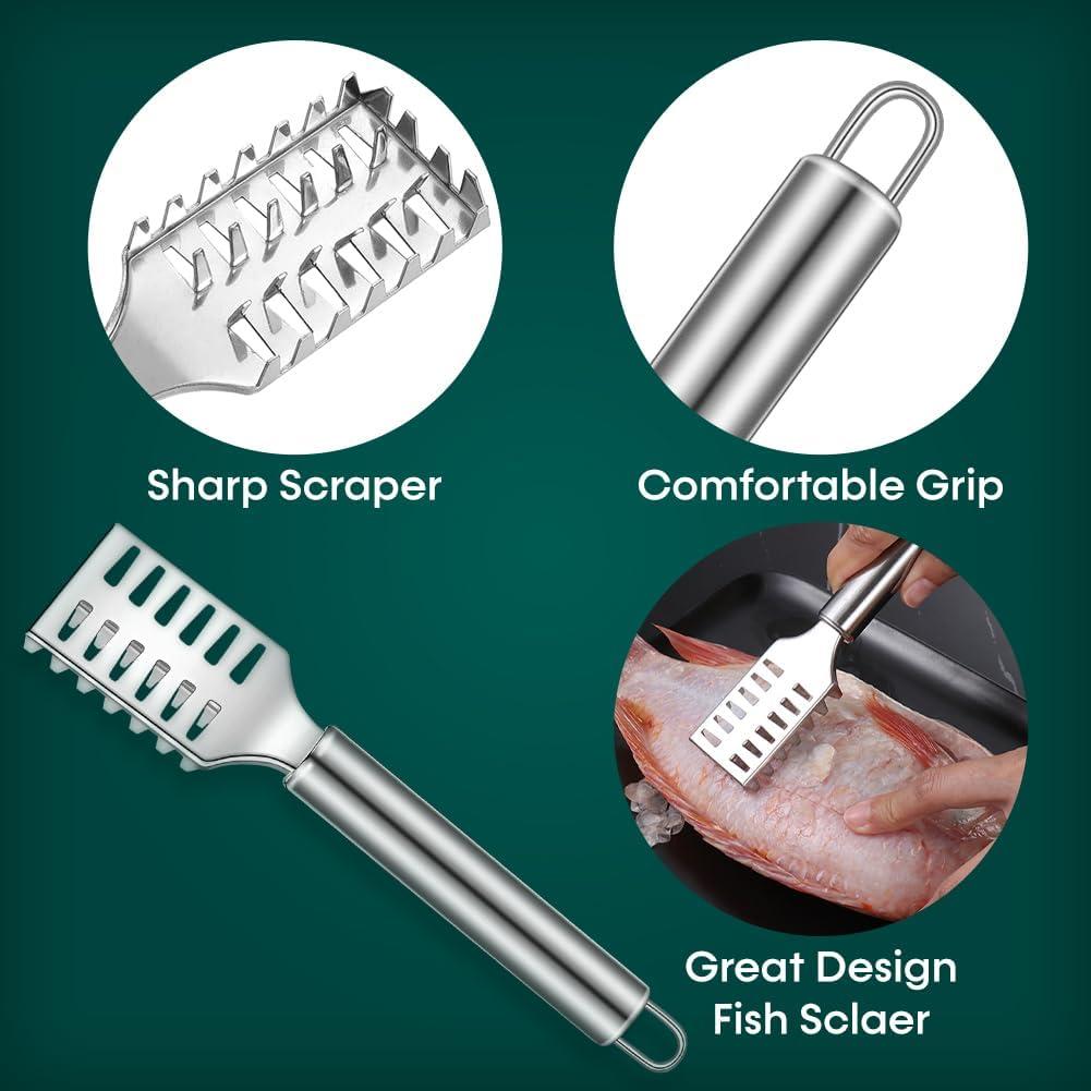 Removedor de Escamas de Pescado Comfecto 5 Pcs Acero Inoxidable