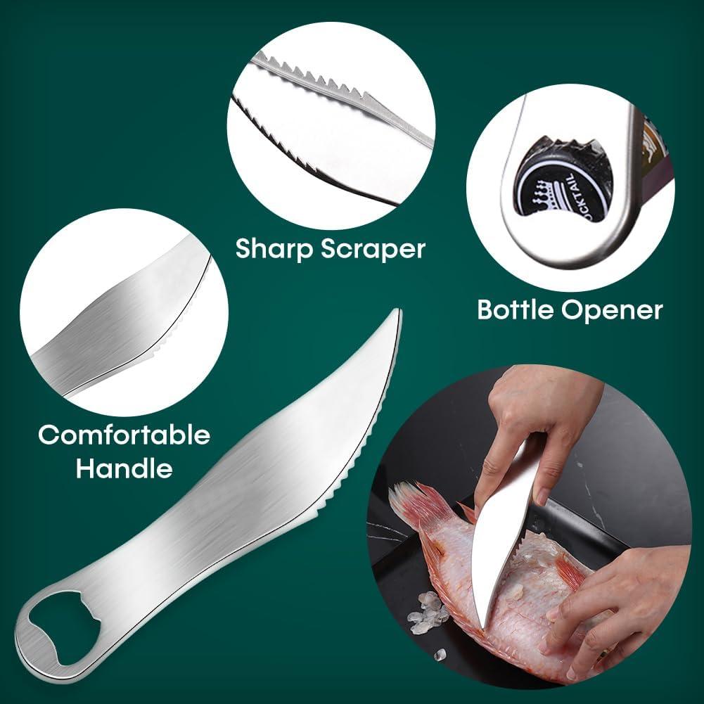 Removedor de Escamas de Pescado Comfecto 5 Pcs Acero Inoxidable