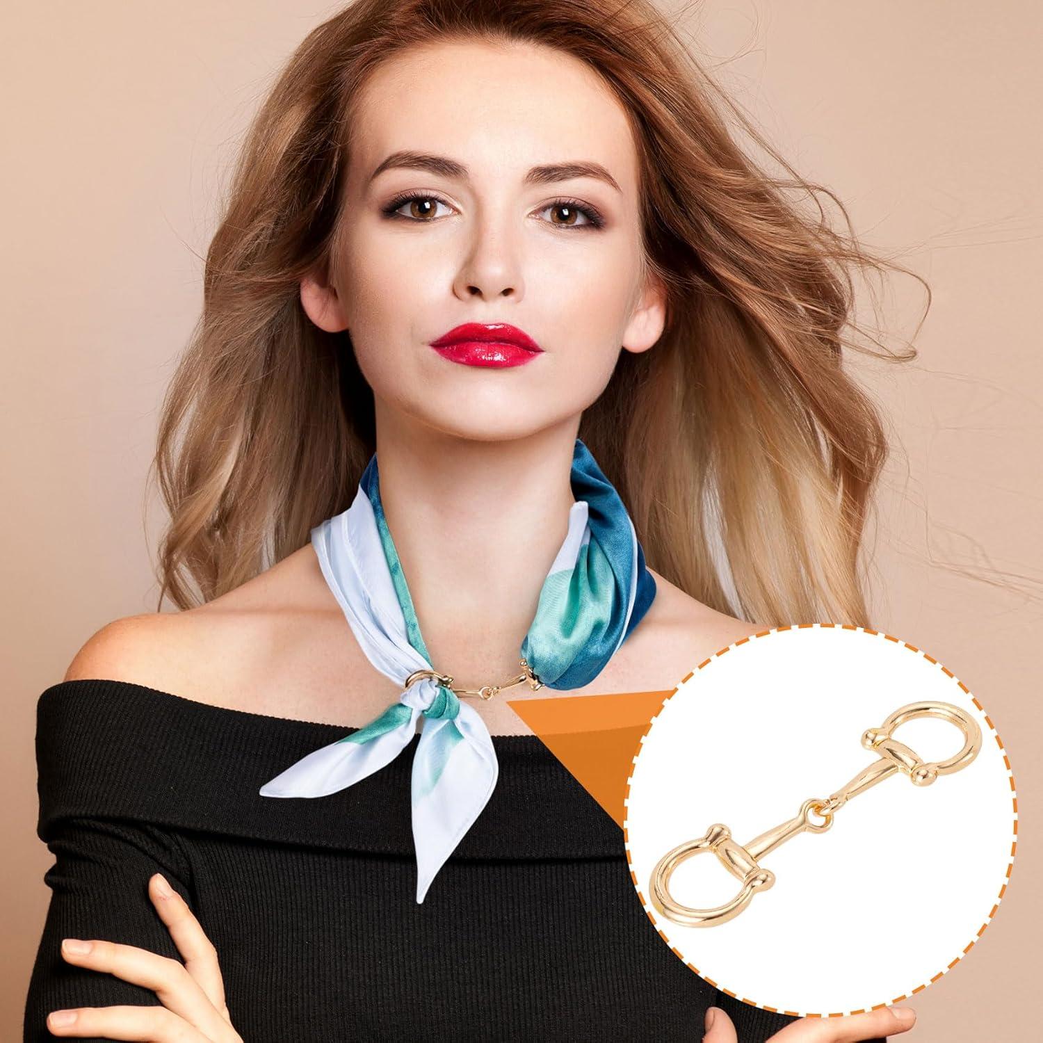 Hebilla de Clip para Bufanda Dorada - Accesorio de Aleación 80x22mm