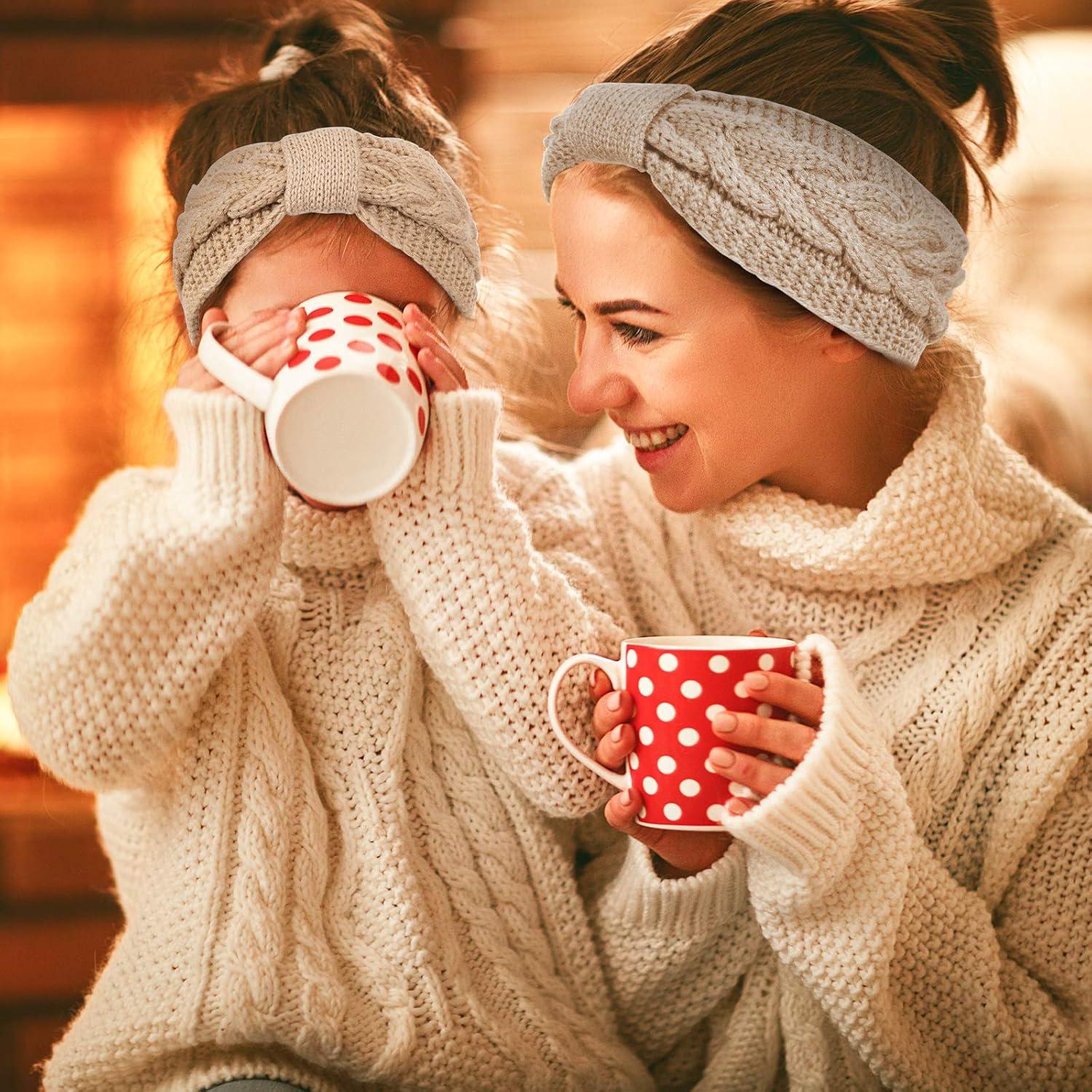 Paquete de 4 Diademas de Invierno Tejidas Whaline - Colores Variados