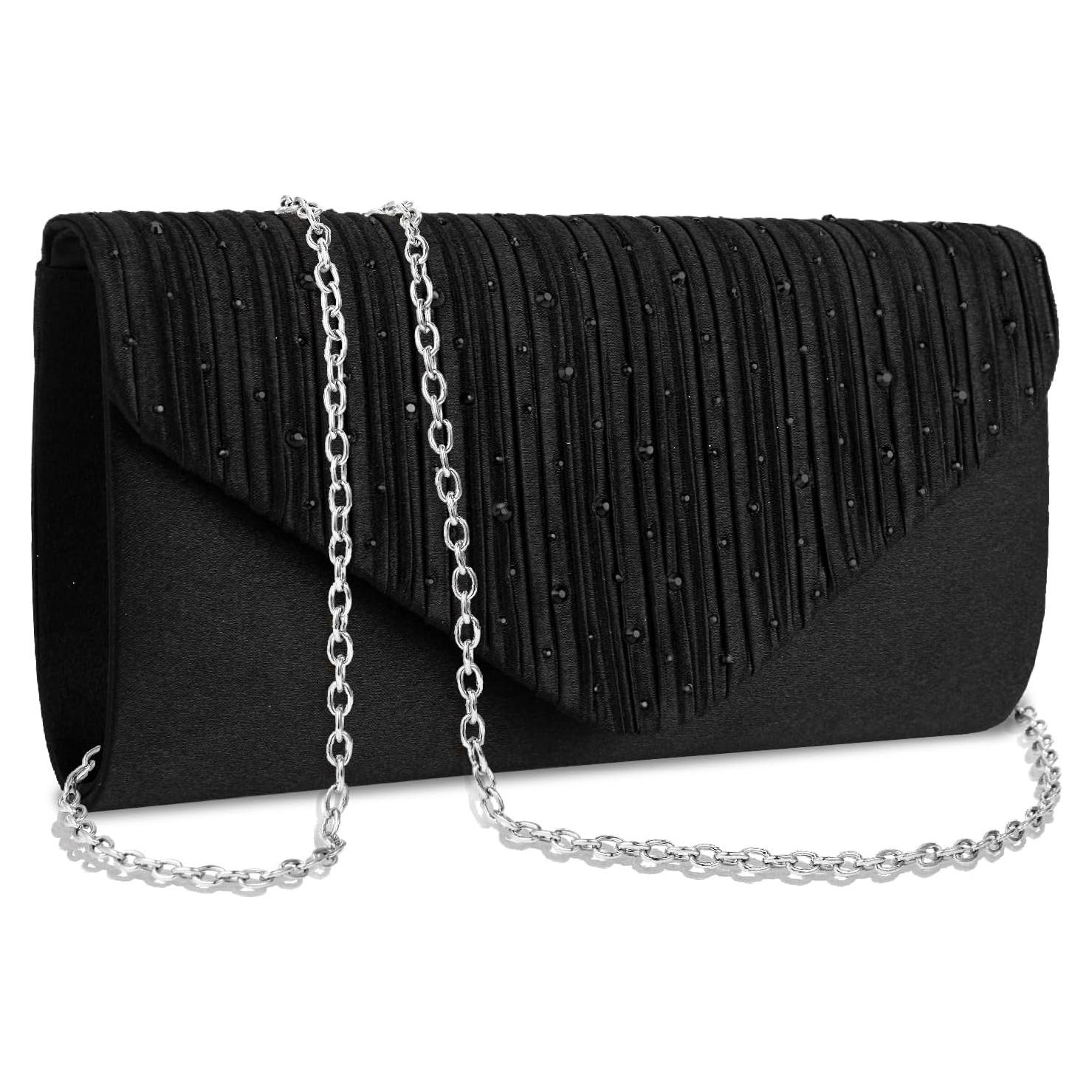 Bolso de Noche Formal BBjinronjy para Mujeres - Rhinestone Negro