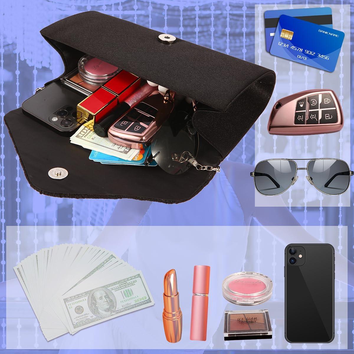 Bolso de Noche Formal BBjinronjy para Mujeres - Rhinestone Negro