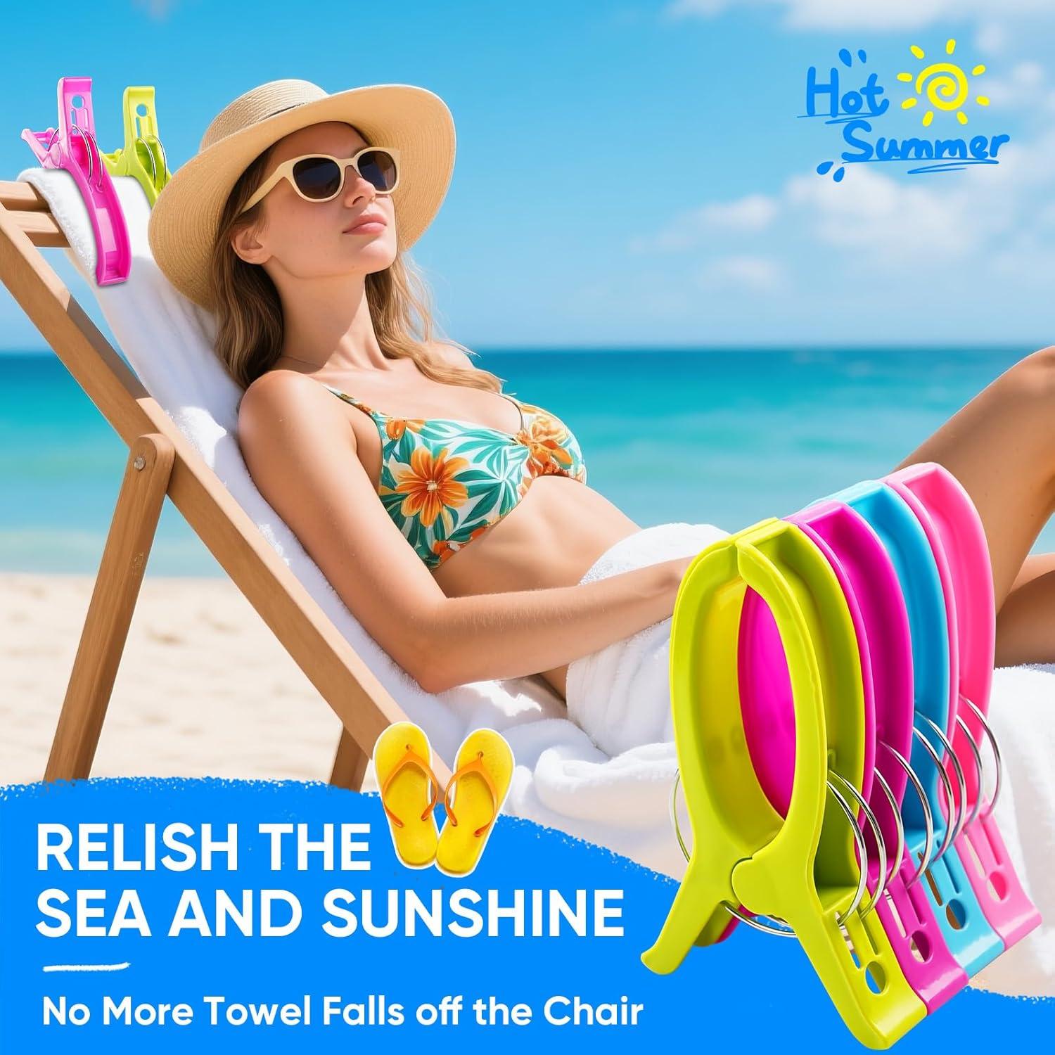 Clips de Toalla de Playa HiGift Jumbo 8 Piezas 16 cm