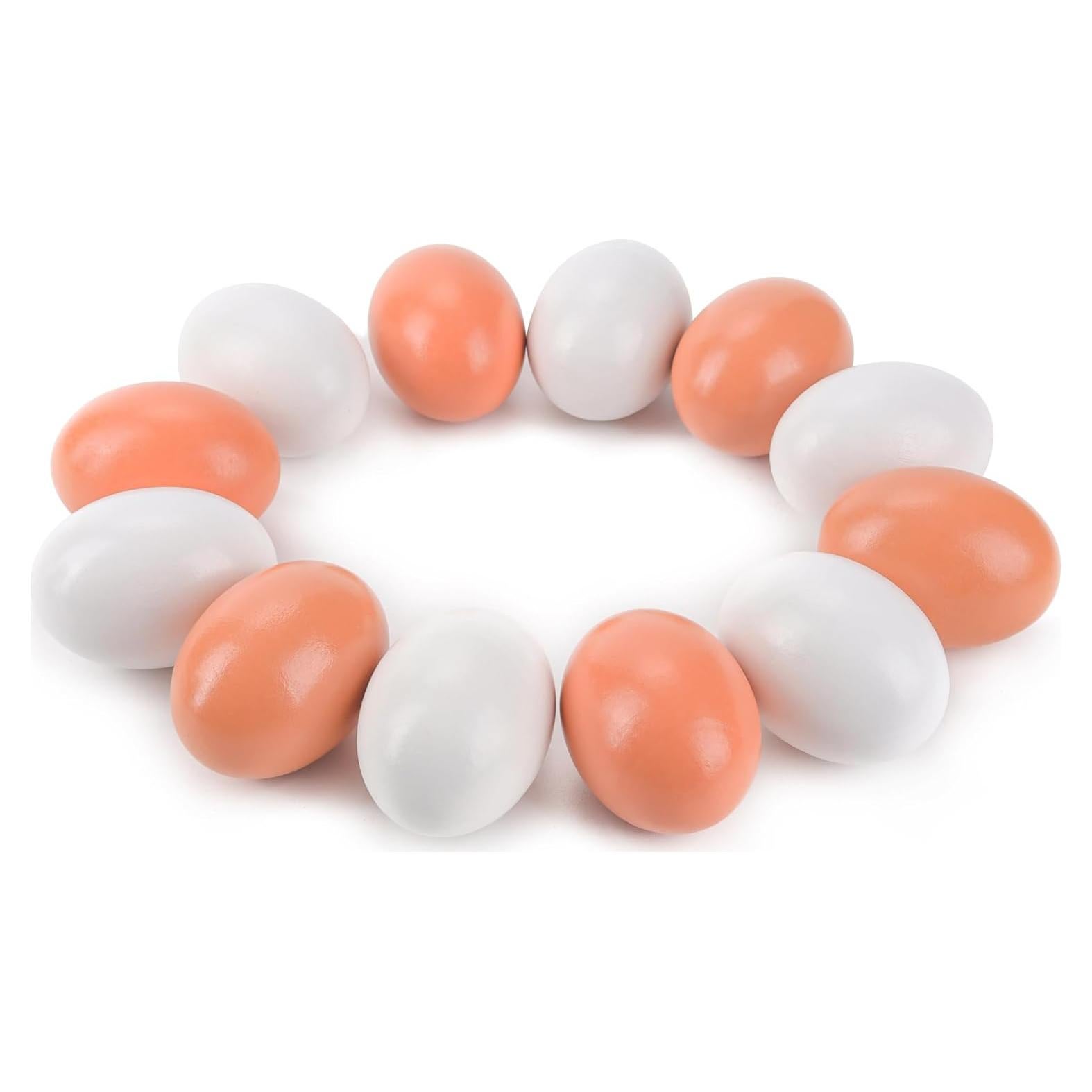 Huevos de Madera para Manualidades YunKo 12 Piezas Decorativos