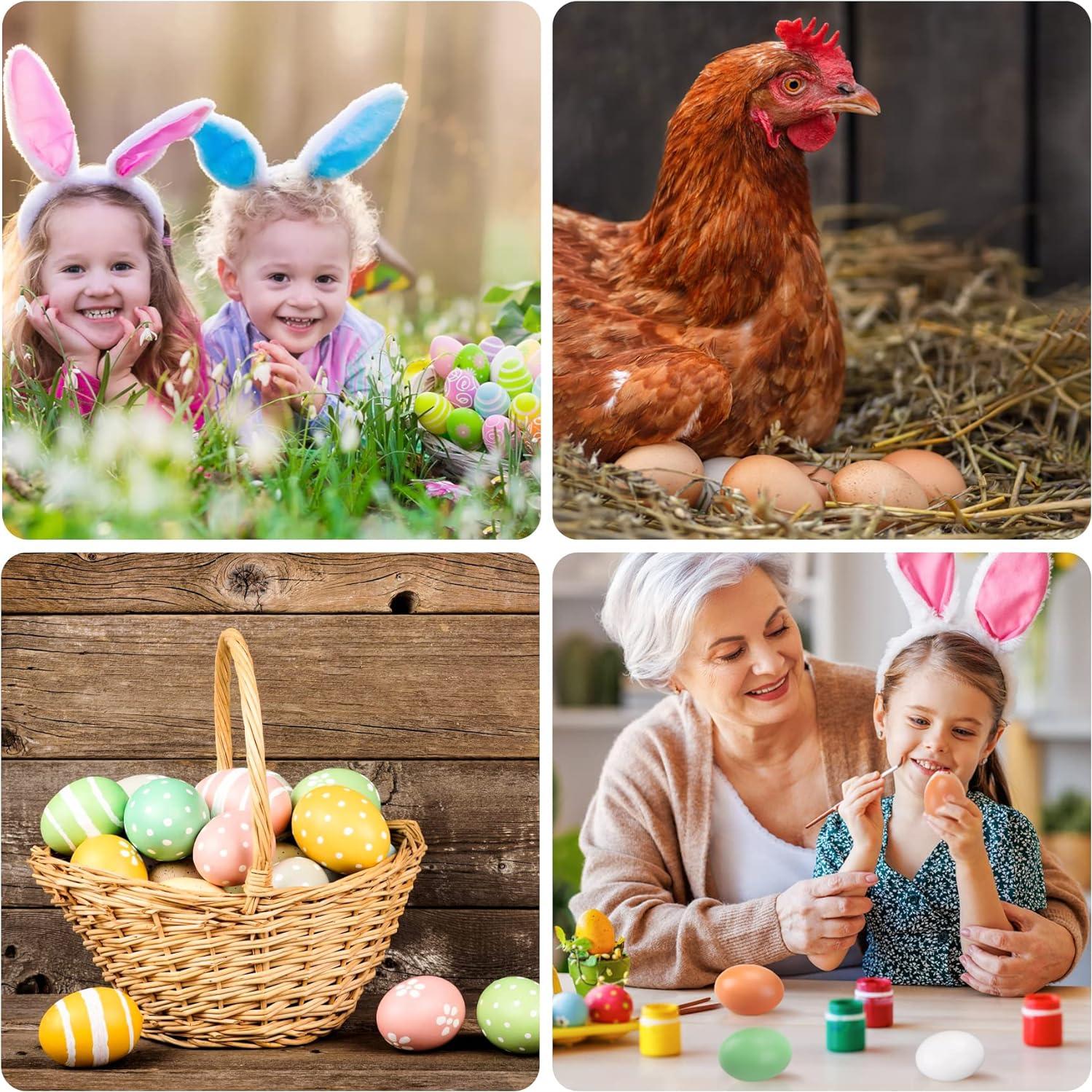 Huevos de Madera para Manualidades YunKo 12 Piezas Decorativos