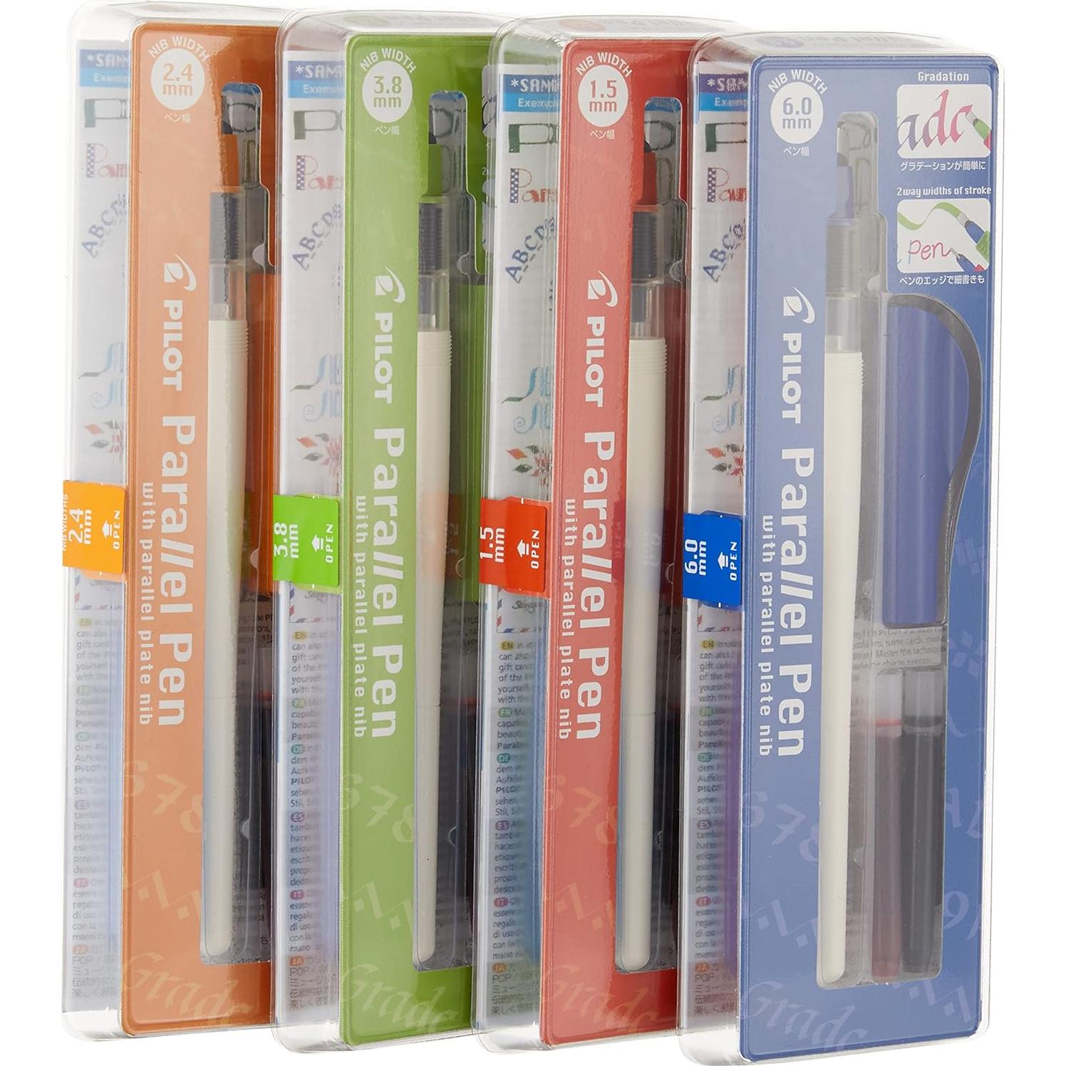 Juego de Plumas Caligráficas PILOT Parallel 4 Puntas 1.5-6.0mm