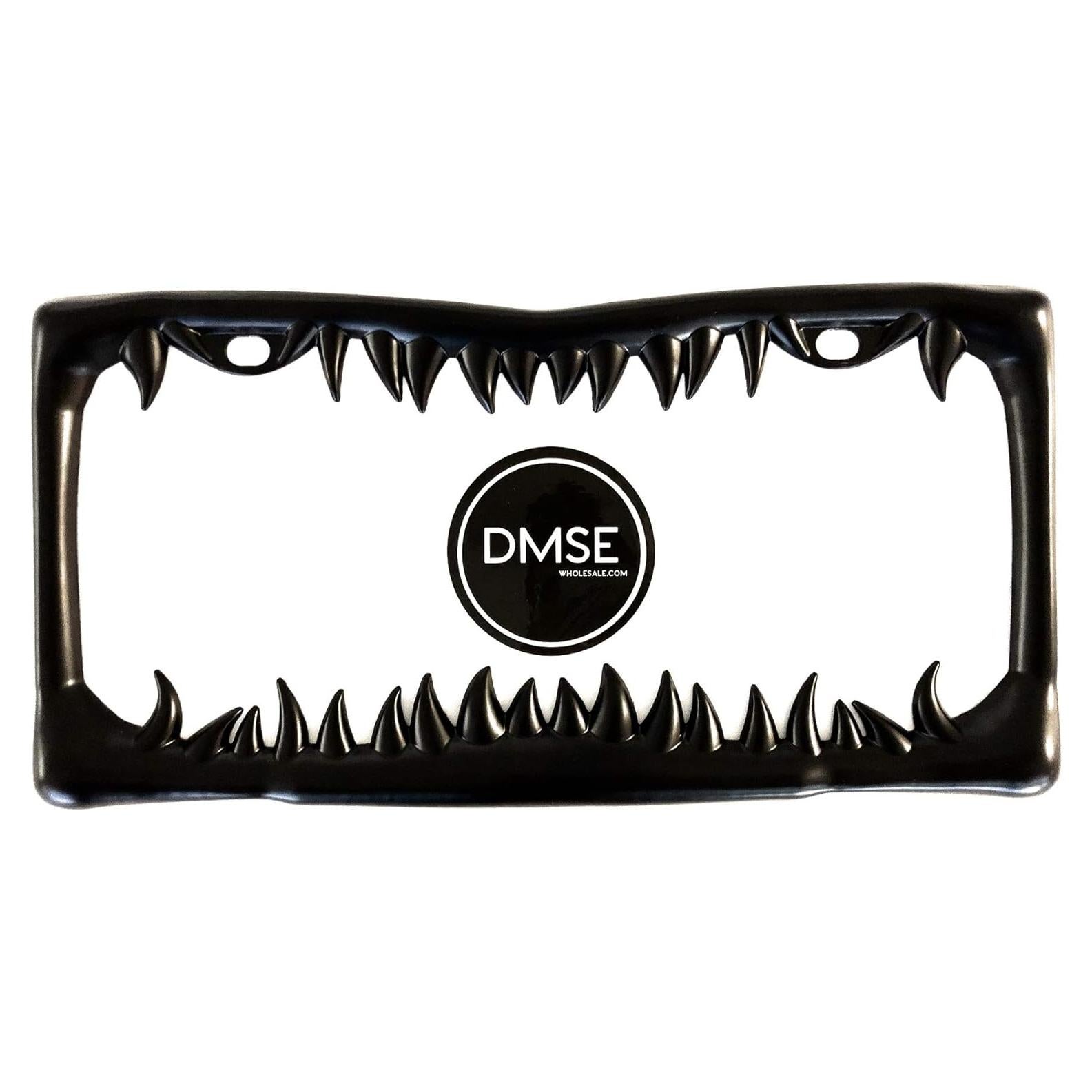 Marco de Placa de Licencia DMSE Metal Diente de Tiburón Negro