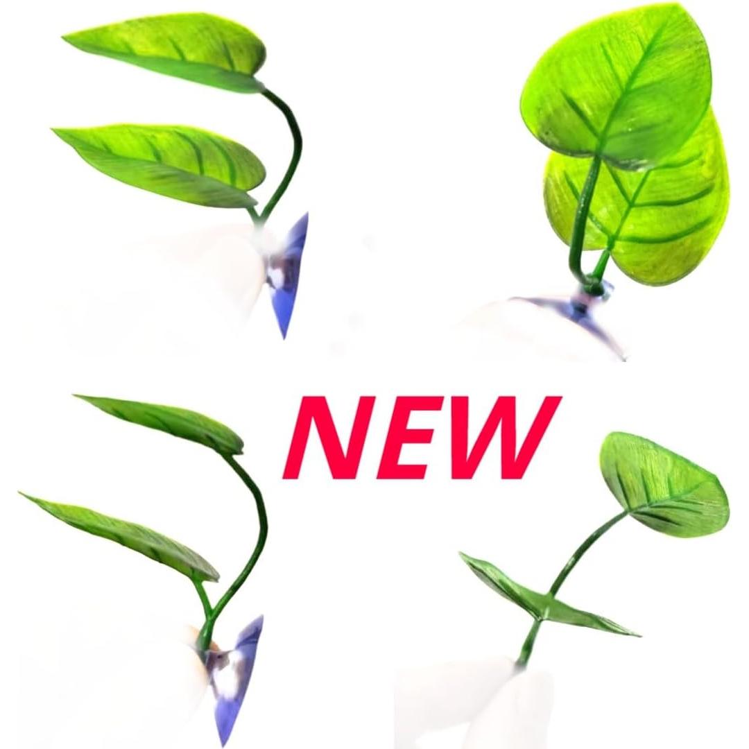 Aqua Betta Fish Leaf Soft Bed Simulating The Natural Habitat for Betta Spawning Grounds Breeding Resting Bed Plastic Suction Cup (2pcs)