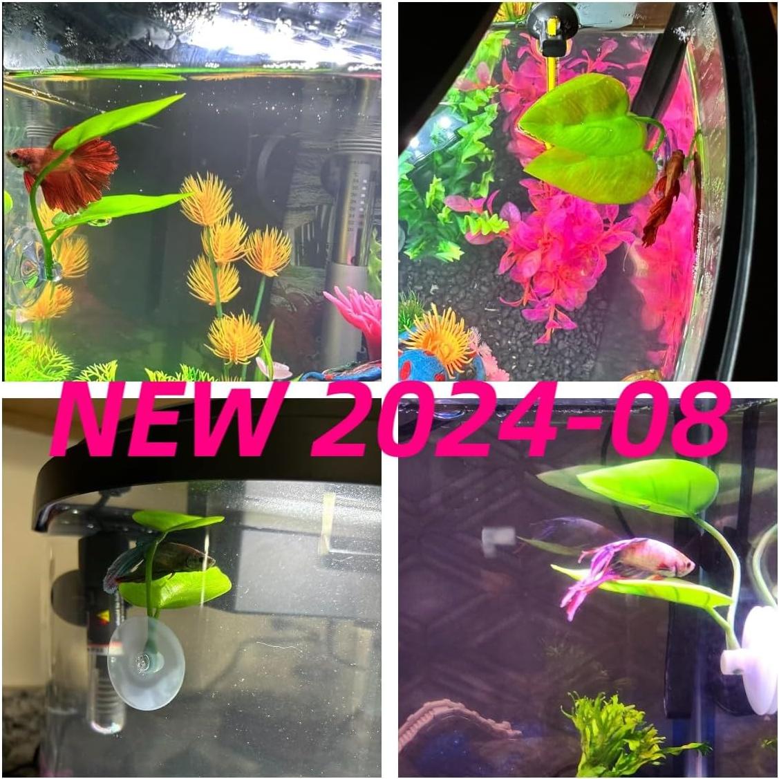 Aqua Betta Fish Leaf Soft Bed Simulating The Natural Habitat for Betta Spawning Grounds Breeding Resting Bed Plastic Suction Cup (2pcs)