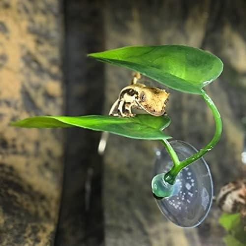 Aqua Betta Fish Leaf Soft Bed Simulating The Natural Habitat for Betta Spawning Grounds Breeding Resting Bed Plastic Suction Cup (2pcs)