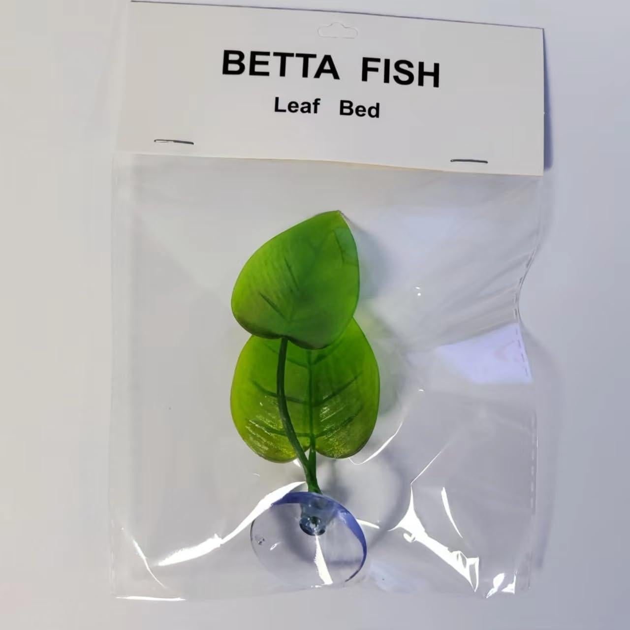 Aqua Betta Fish Leaf Soft Bed Simulating The Natural Habitat for Betta Spawning Grounds Breeding Resting Bed Plastic Suction Cup (2pcs)