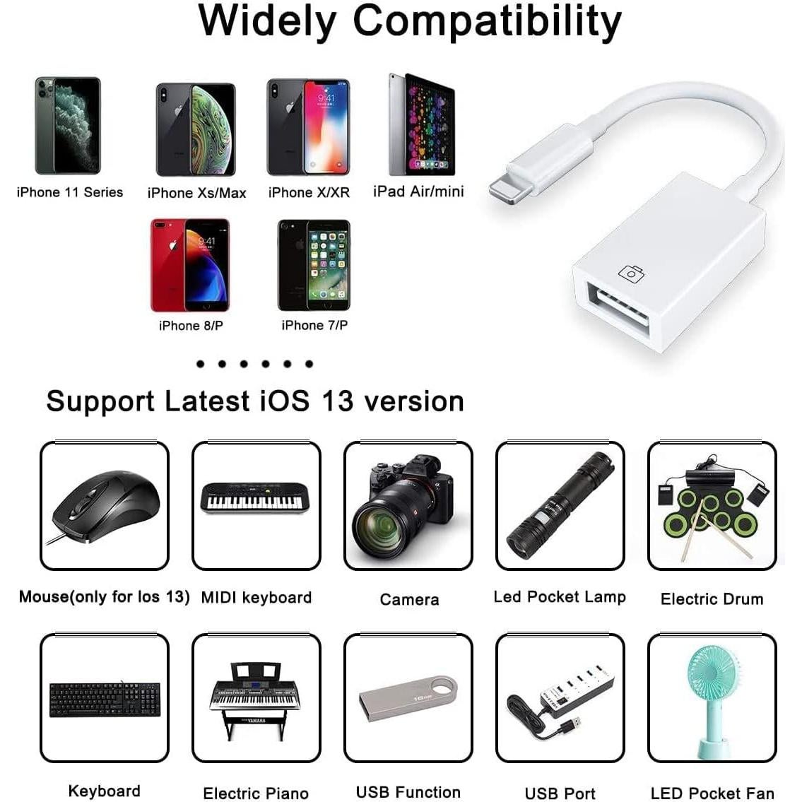 Adaptador Lightning a USB Cirafon 3.0 para iPhone/iPad