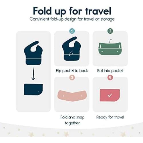 Baberos Tiny Twinkle a Prueba de Desorden 3pk Floral Azul