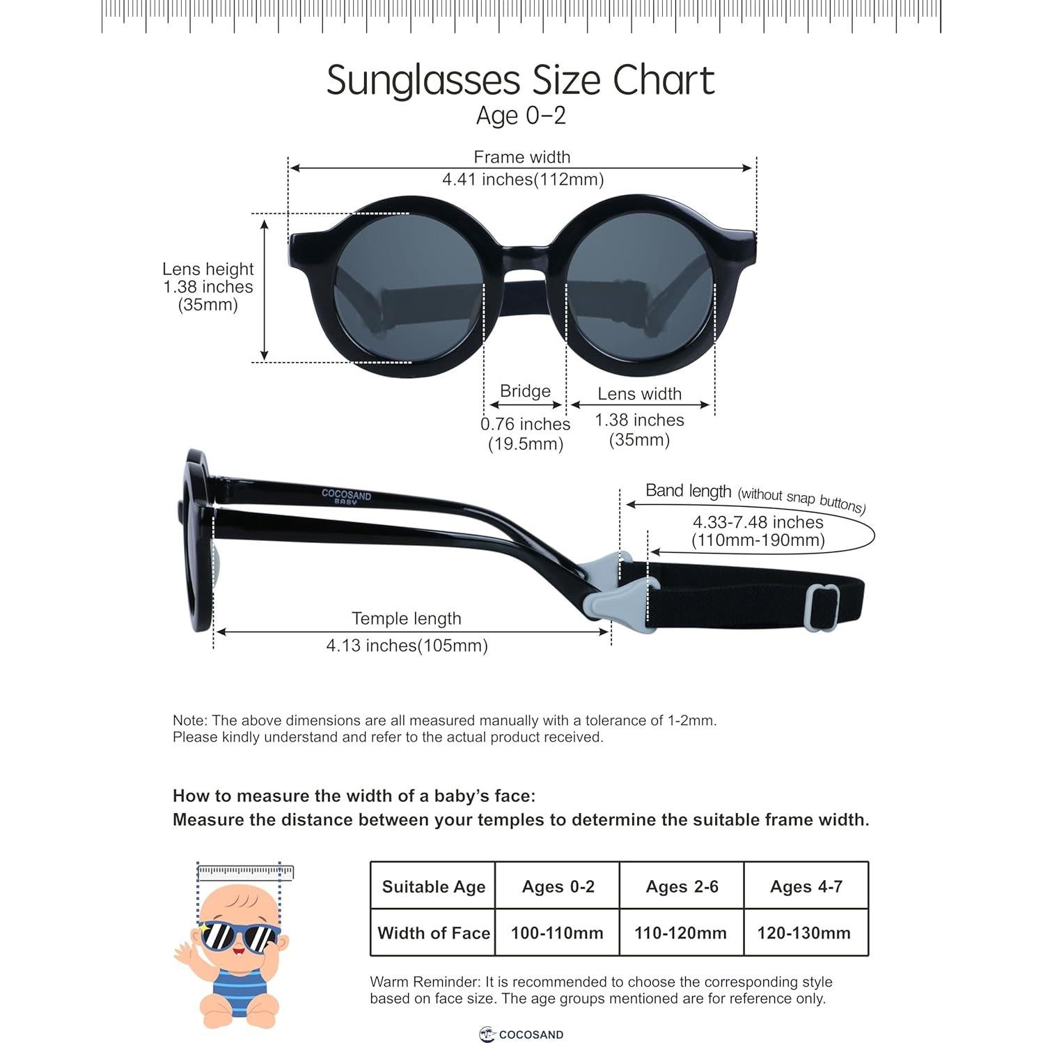 Gafas de sol polarizadas COCOSAND para bebés 0-24 meses