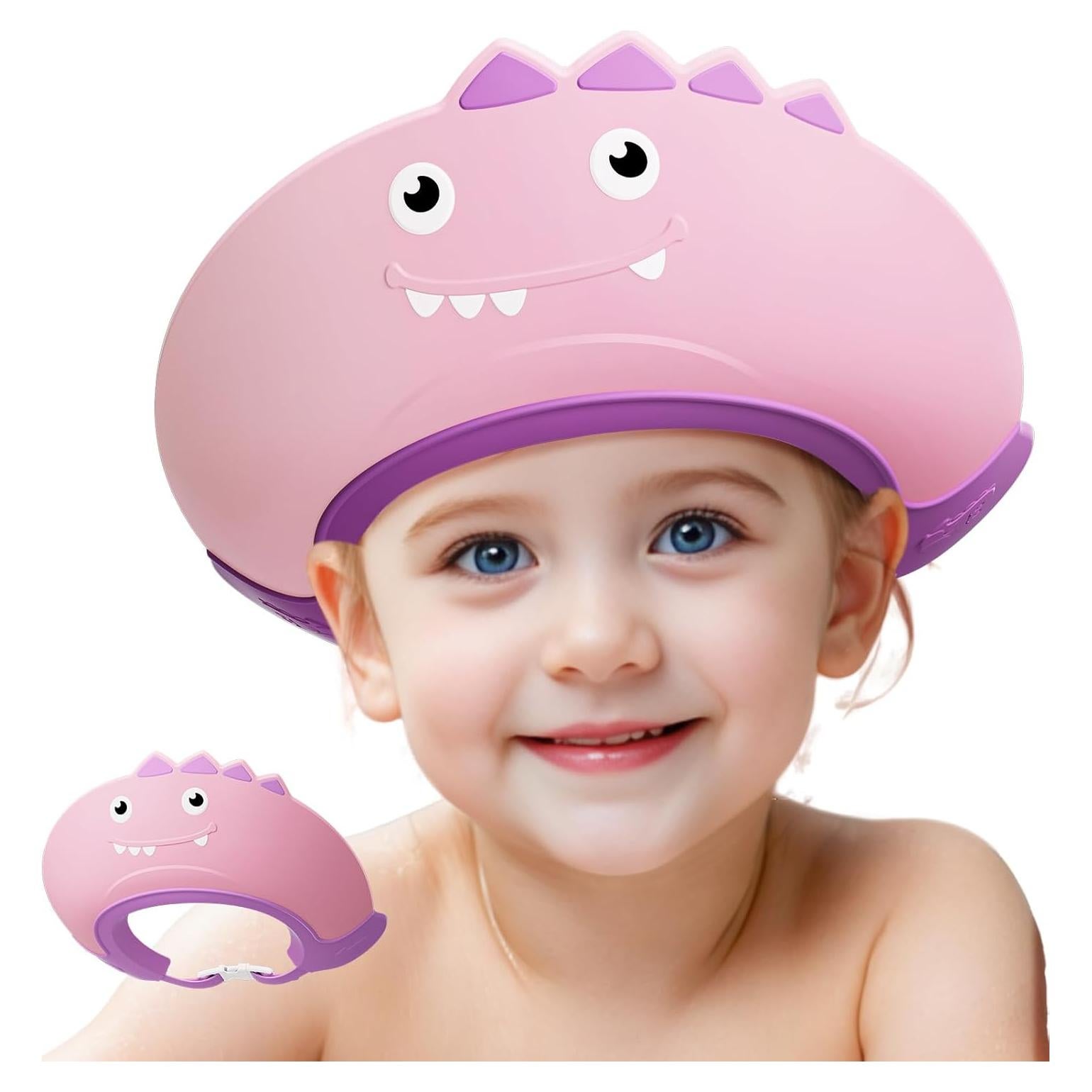 Gorro de Ducha para Bebé Rosa - Silicona Ajustable 1-9 Años