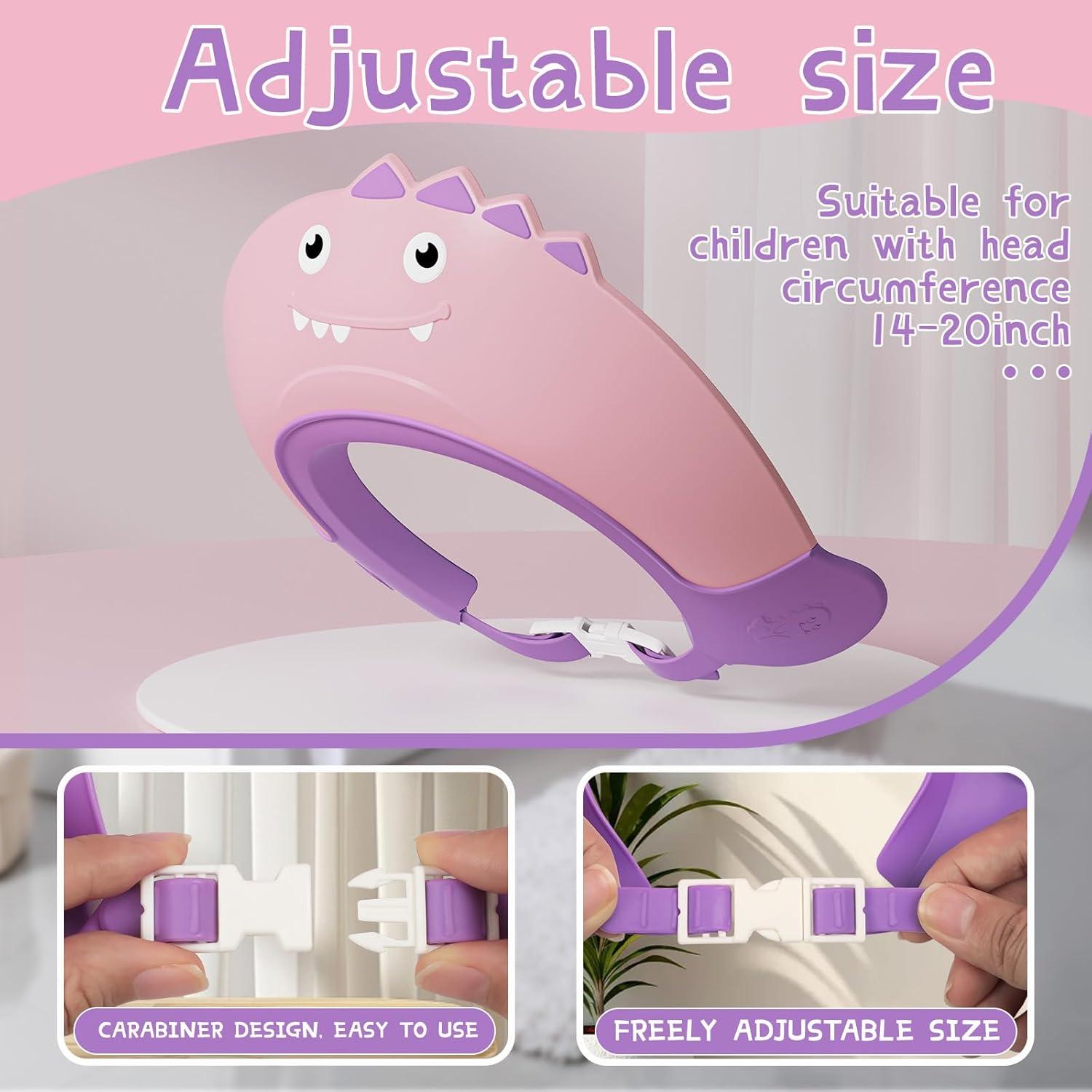 Gorro de Ducha para Bebé Rosa - Silicona Ajustable 1-9 Años