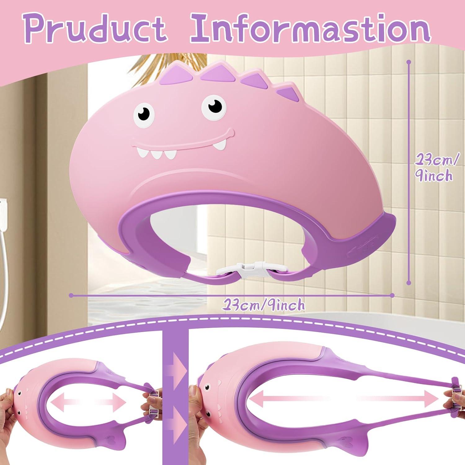 Gorro de Ducha para Bebé Rosa - Silicona Ajustable 1-9 Años