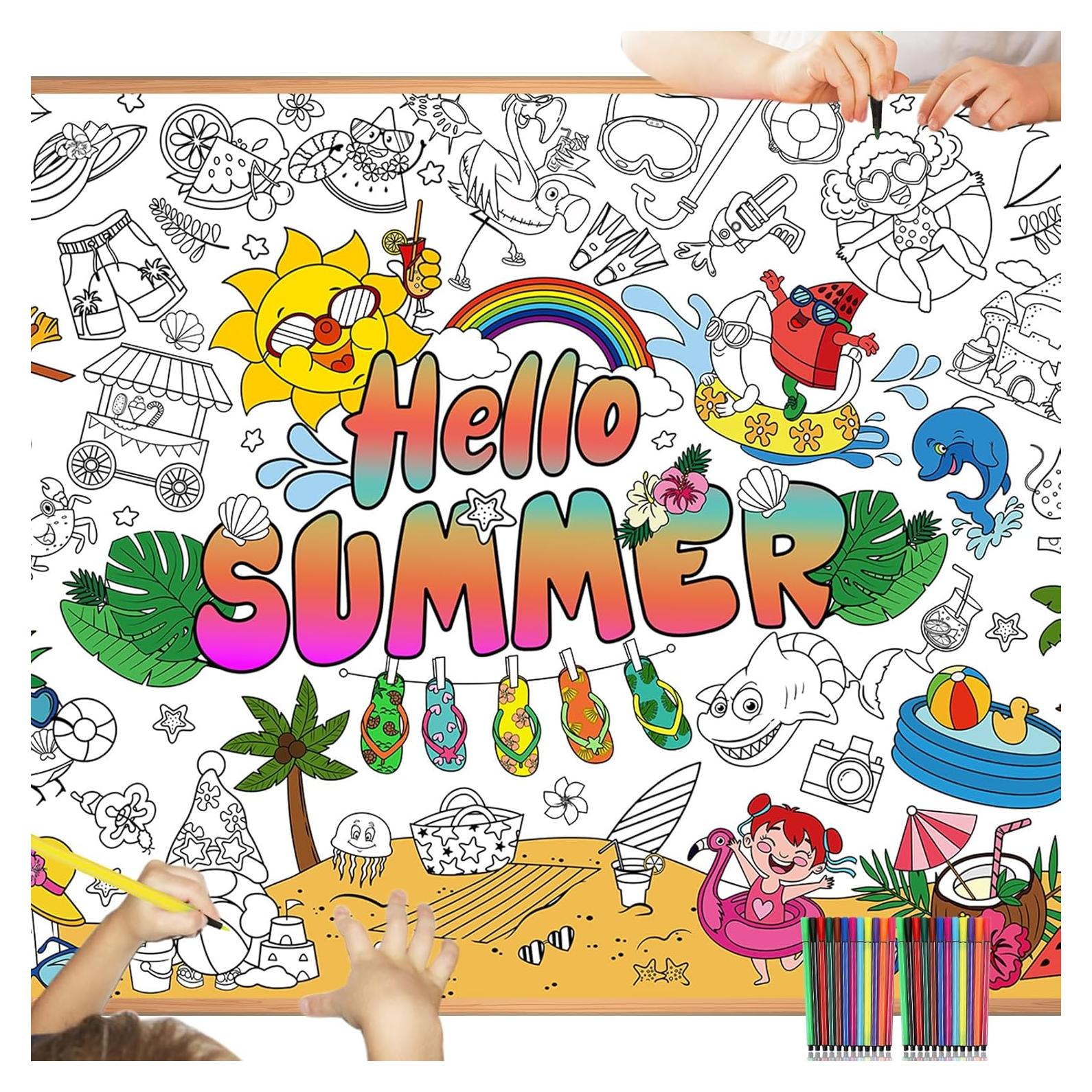 Póster Gigante de Colorear HOWAF Hola Verano 118x84 cm