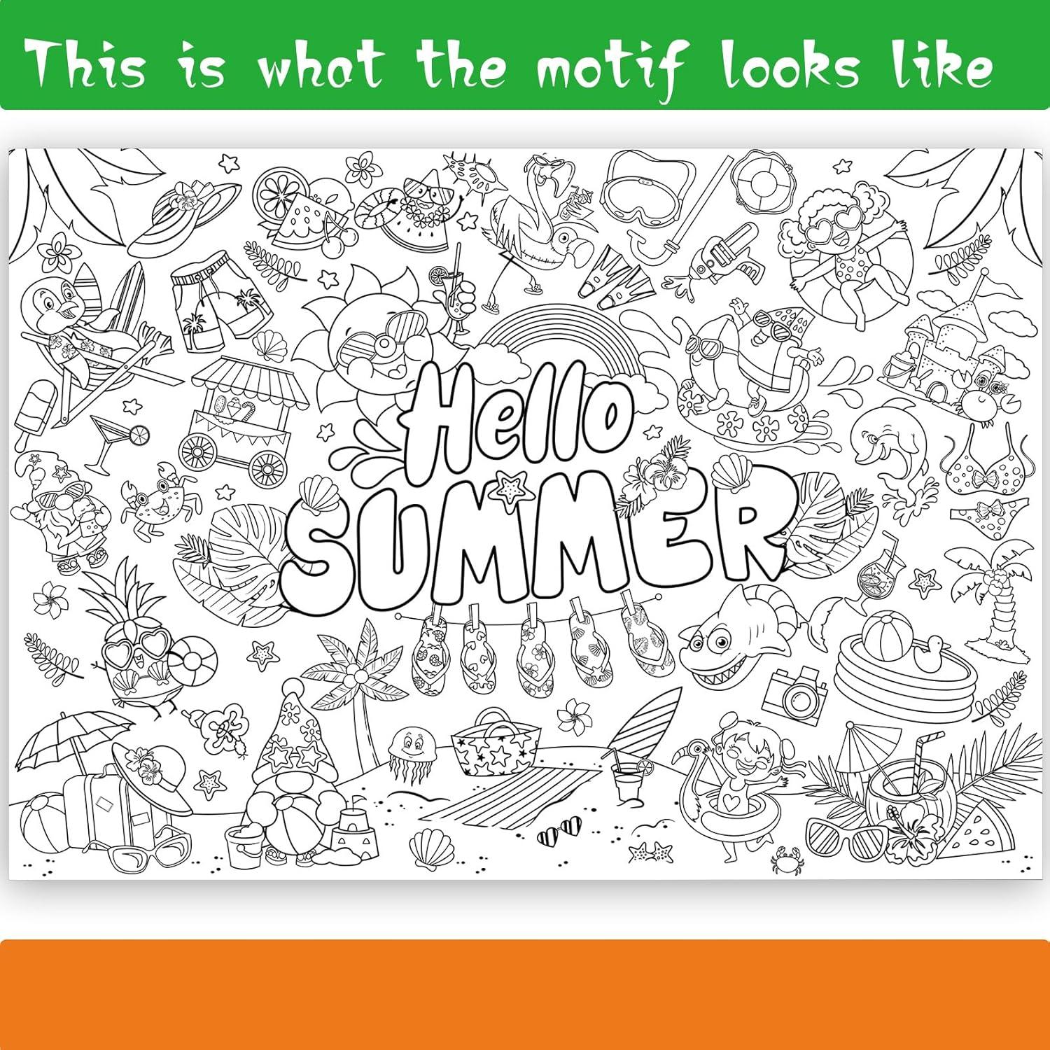 Póster Gigante de Colorear HOWAF Hola Verano 118x84 cm