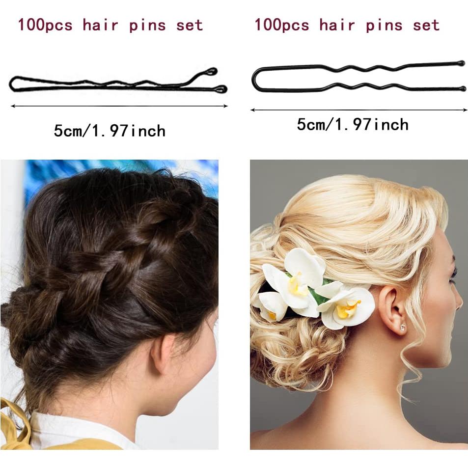 Kit de 200 Horquillas para Cabello WSICSE - 5cm Negro