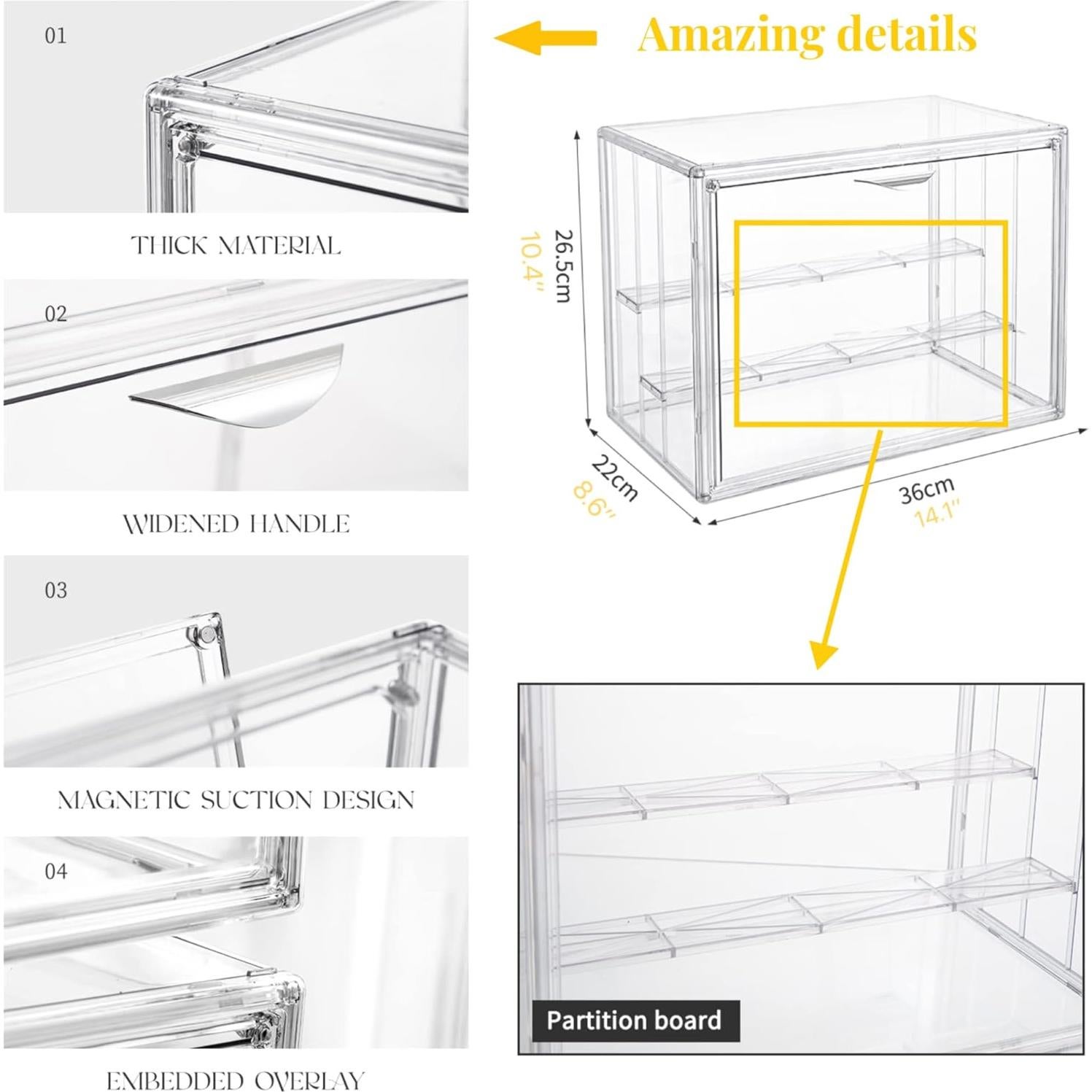 Estuche de exhibición Attelite 3 niveles acrílico transparente
