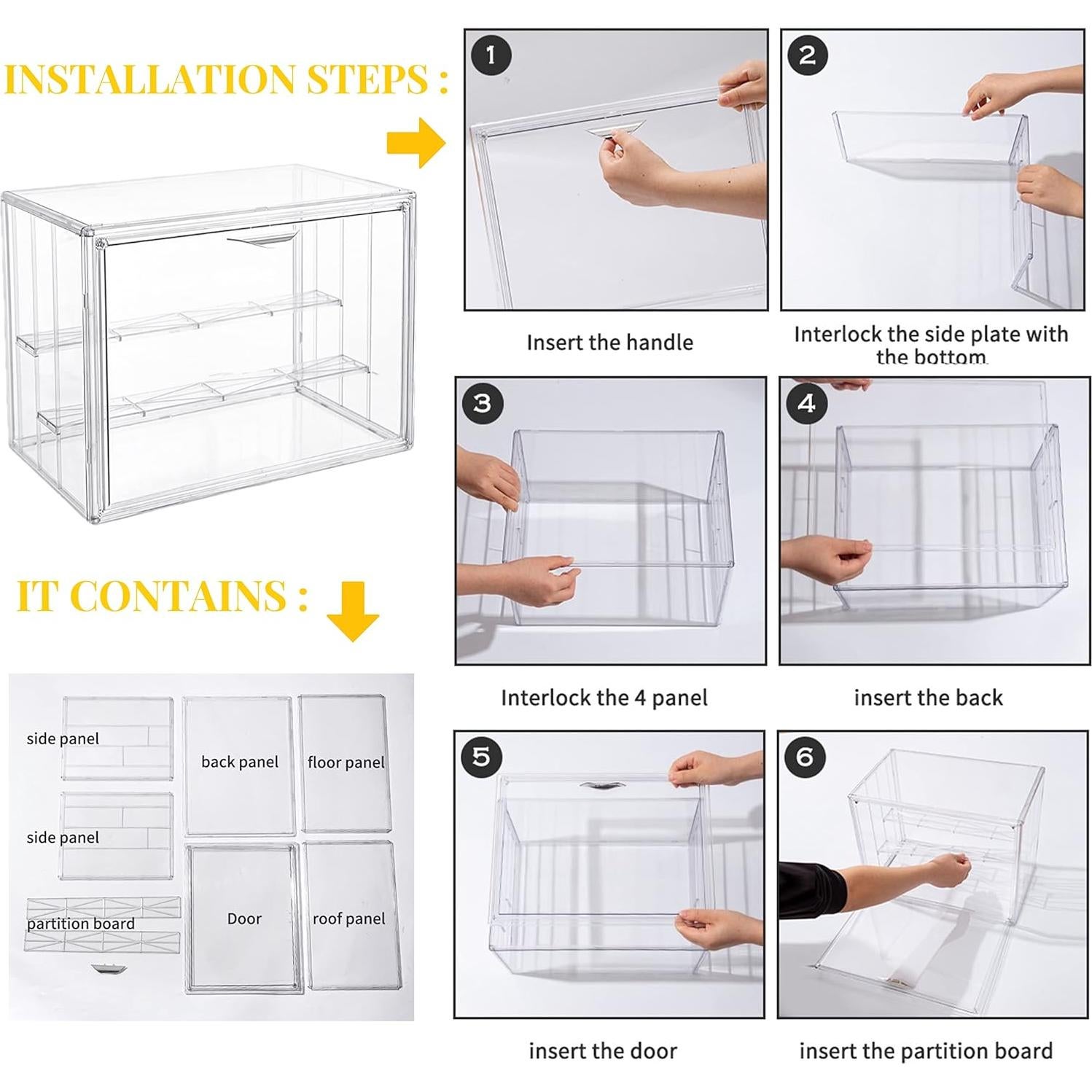 Estuche de exhibición Attelite 3 niveles acrílico transparente