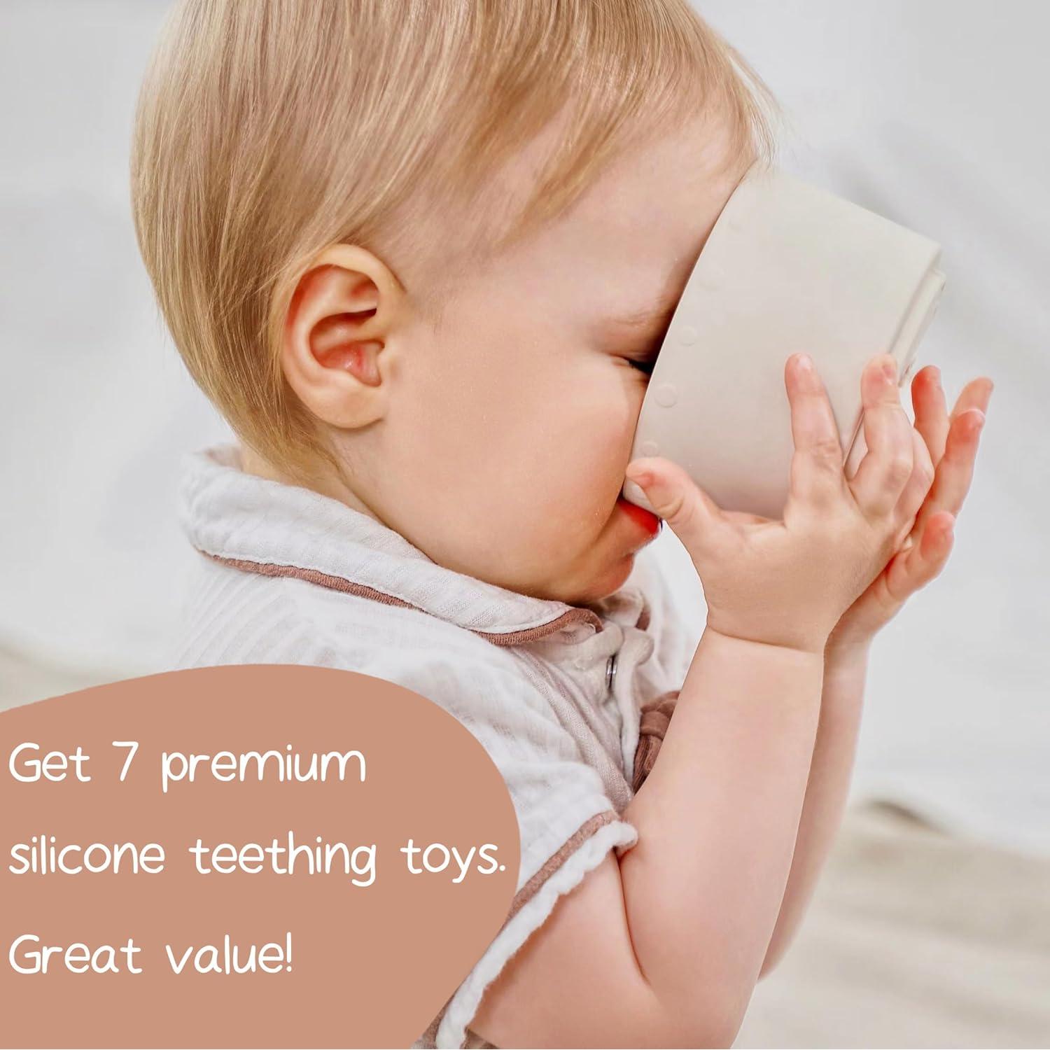 Juguete de Tazas Apilables Moonkie de Silicona para Bebés 7 Piezas