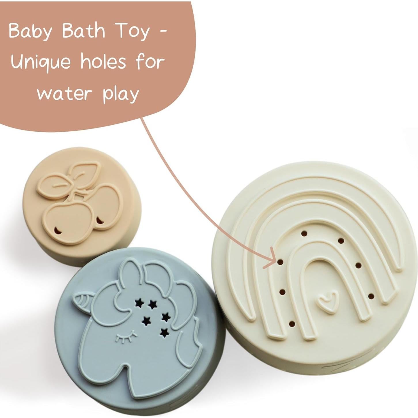 Juguete de Tazas Apilables Moonkie de Silicona para Bebés 7 Piezas