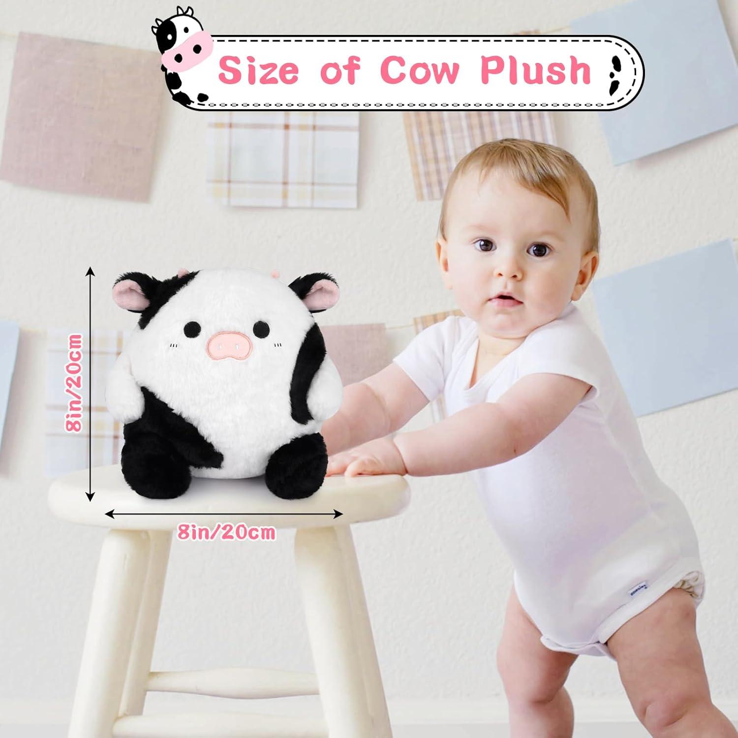 Almohada de Peluche de Vaca LMTGLDT 20 cm Suave y Lavable