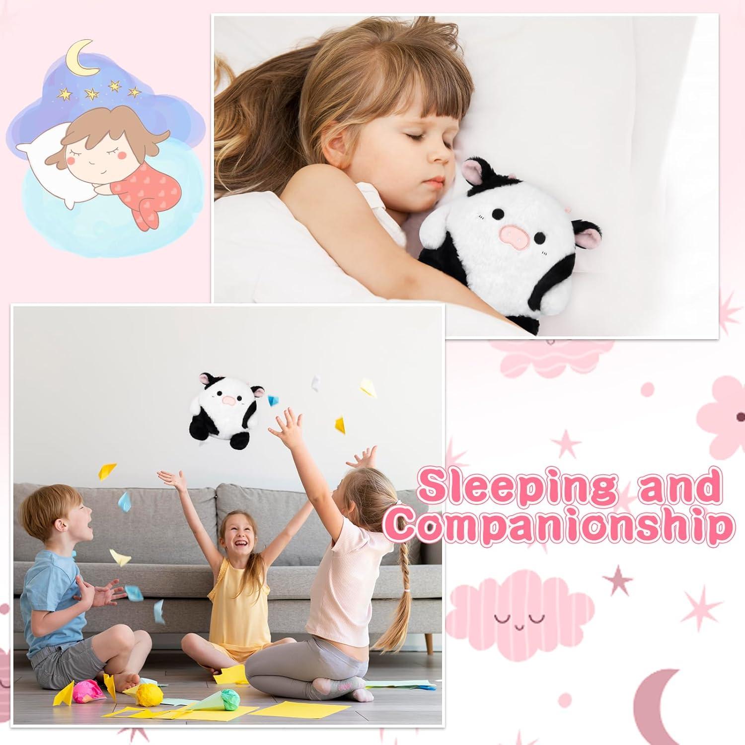 Almohada de Peluche de Vaca LMTGLDT 20 cm Suave y Lavable