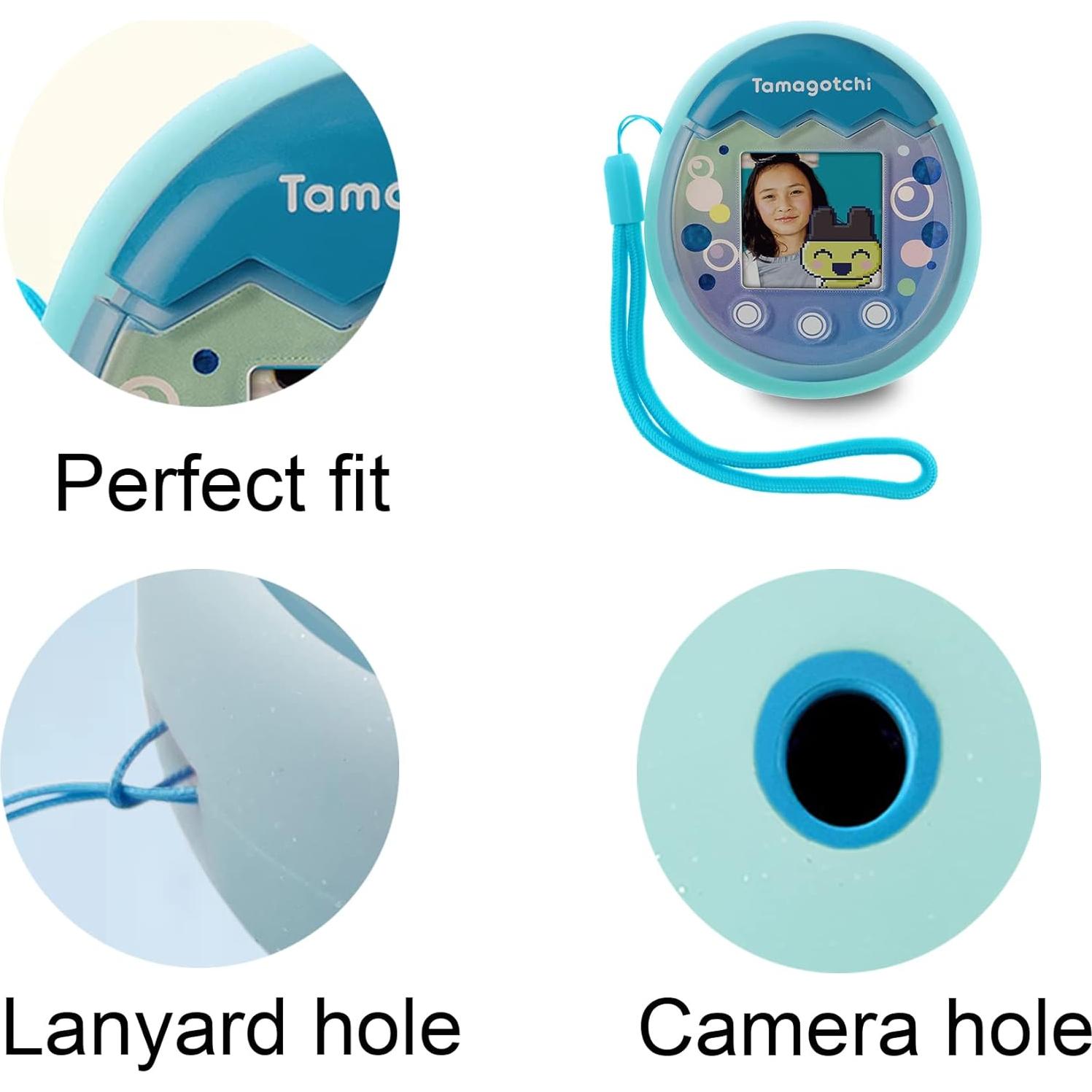 Cubierta de Silicona Azul para Tamagotchi Pix con Correa