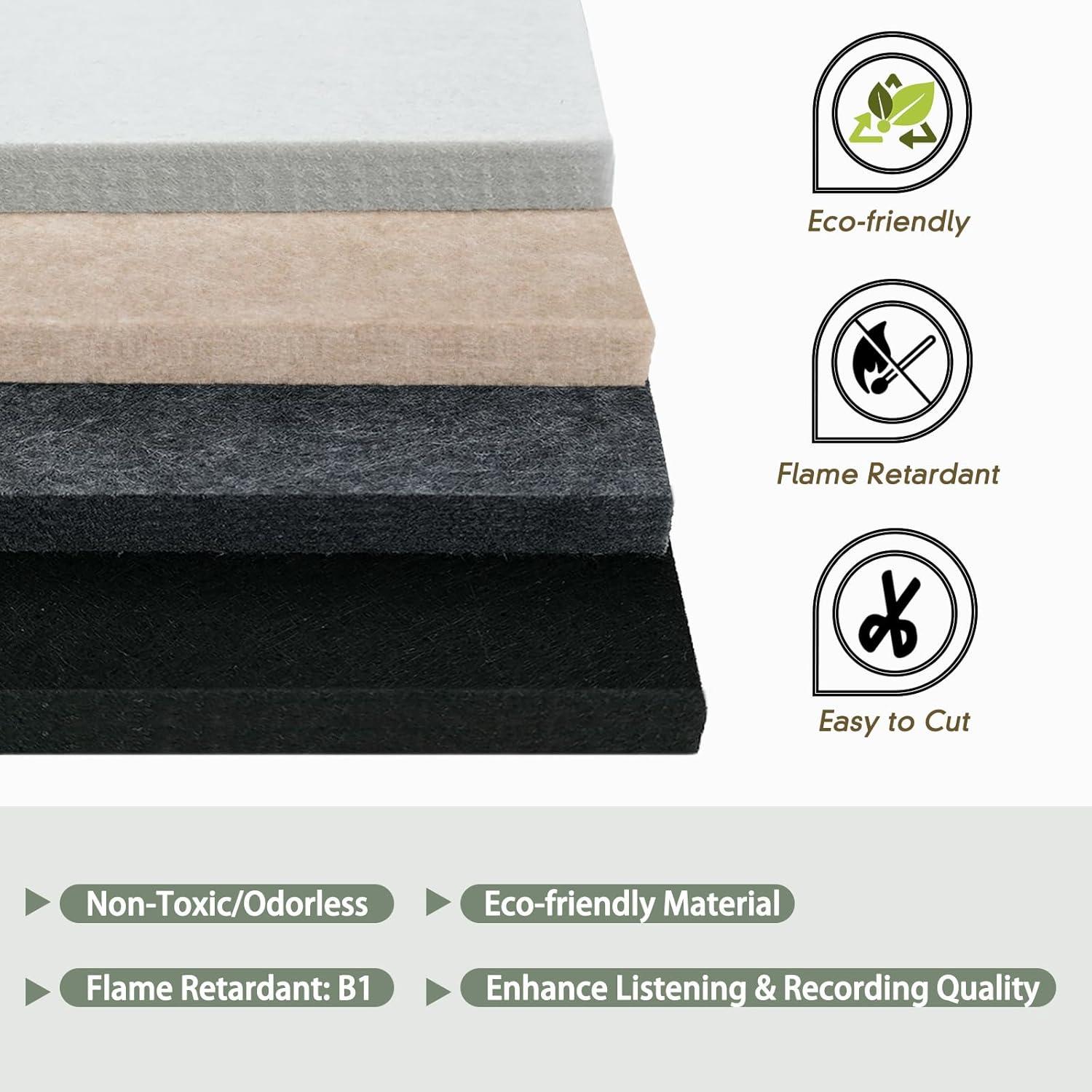 Paneles Acústicos Engrosados TroyStudio 6 Piezas 80x60 cm Negro