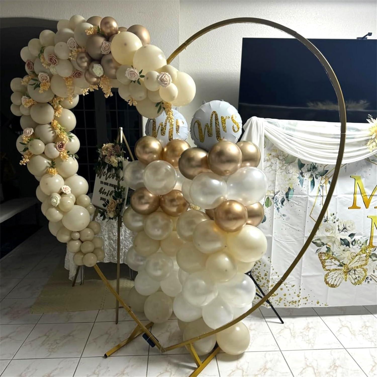 Juego de Globos Beige y Dorado Champán 60 Pcs 30 cm