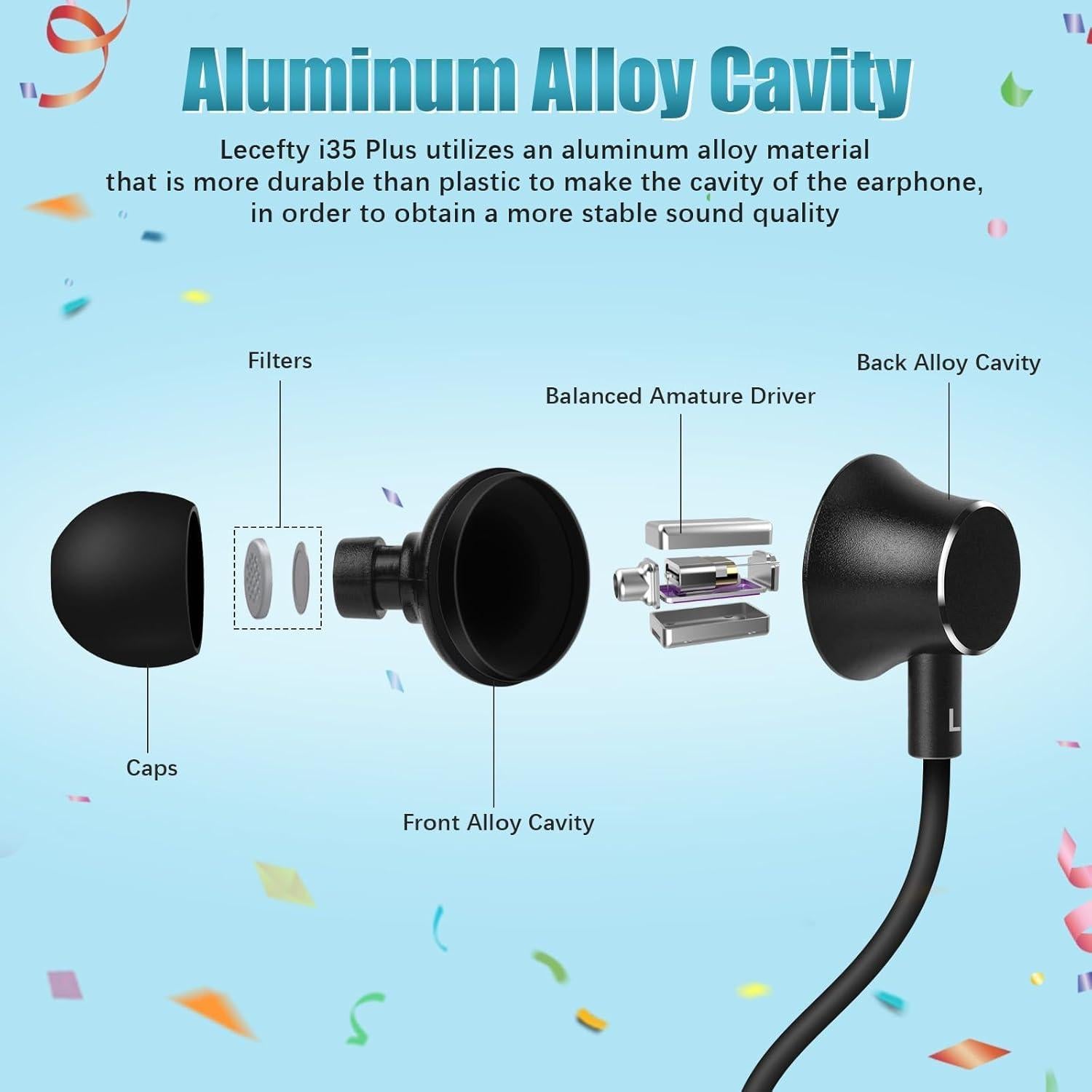 Auriculares Bluetooth Lecefty i35_plus Verde Cian 200h Batería