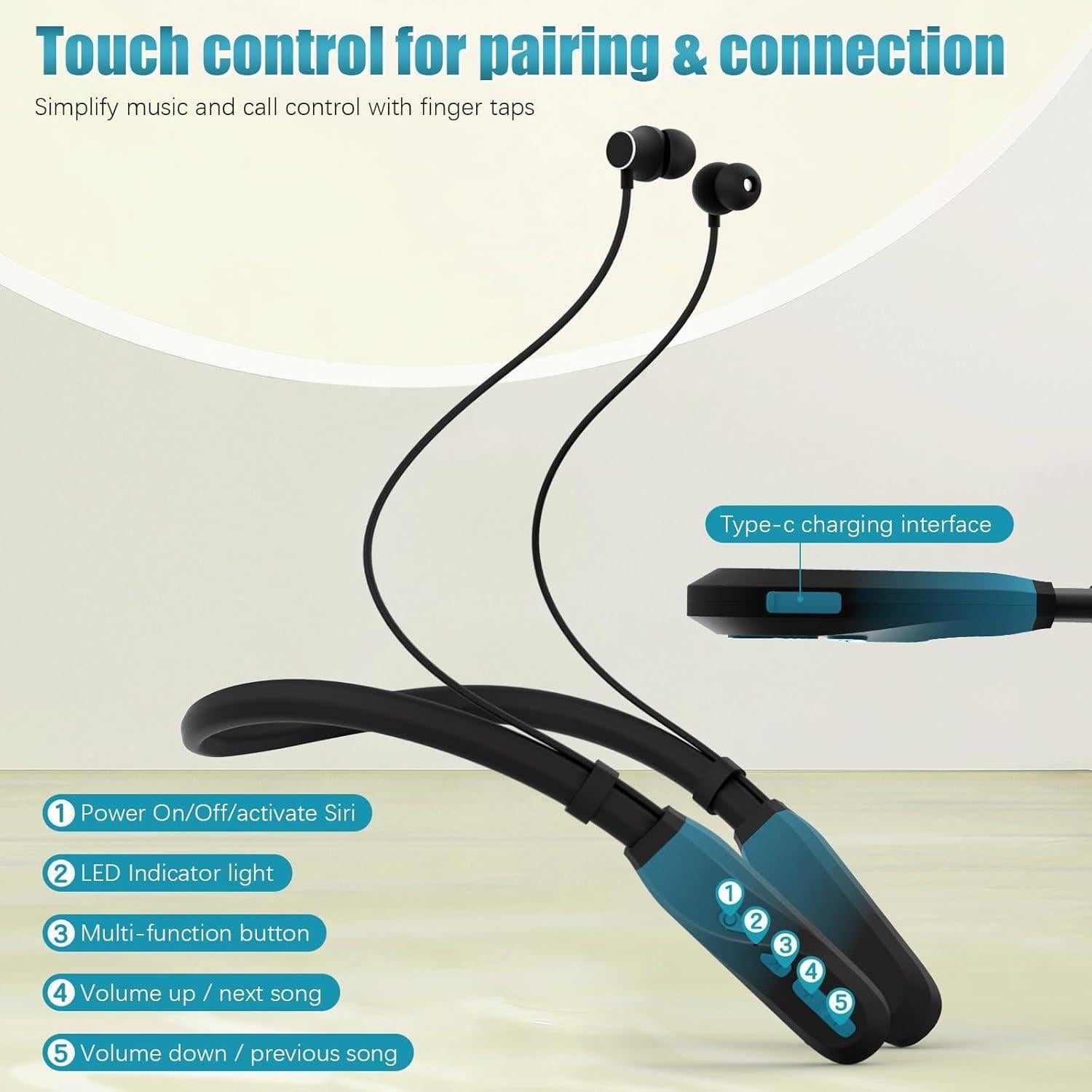 Auriculares Bluetooth Lecefty i35_plus Verde Cian 200h Batería