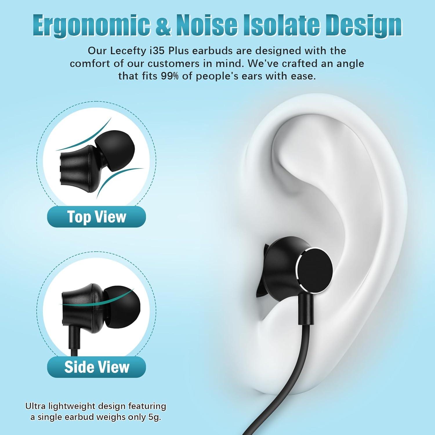 Auriculares Bluetooth Lecefty i35_plus Verde Cian 200h Batería