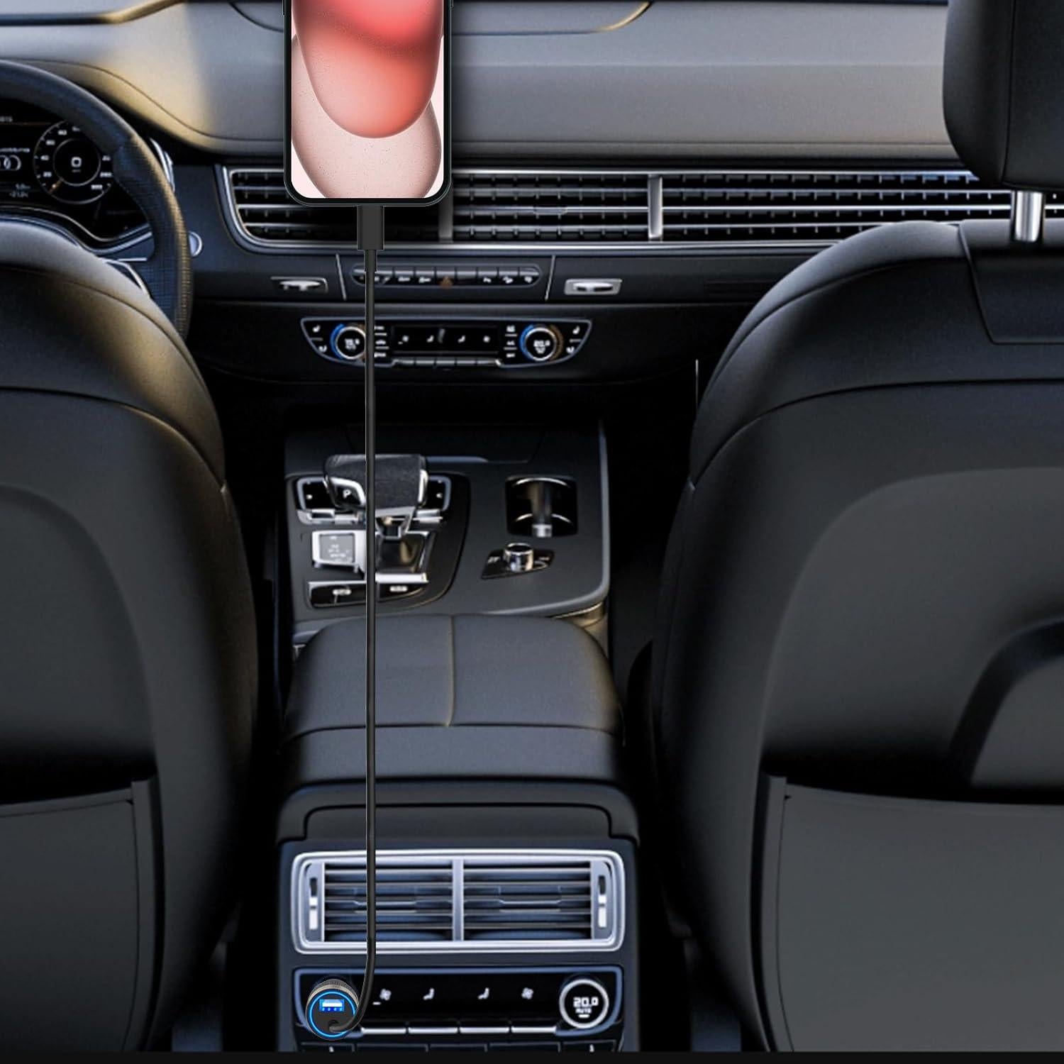 Cargador Rápido para Auto Caiinei 4.8A Doble USB con Cable Lightning 6FT