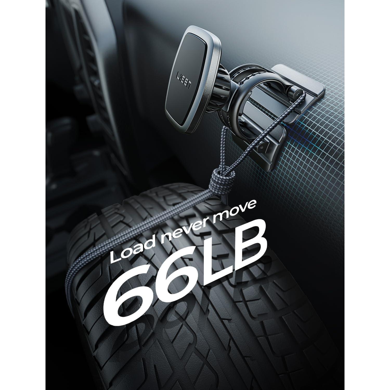 Soporte Magnético para Teléfono de Coche LISEN Negro con 6 Imánes