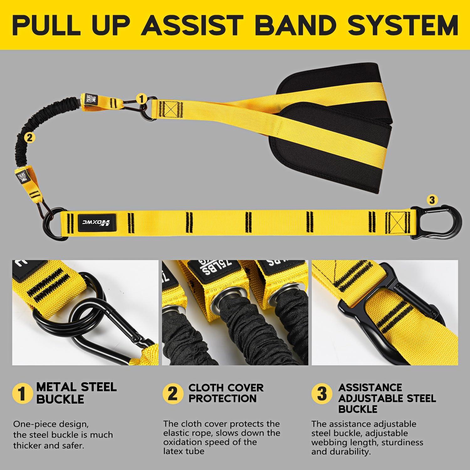Bandas de Asistencia para Pull Up HOXWC - Kit de 3 Bandas Ajustables