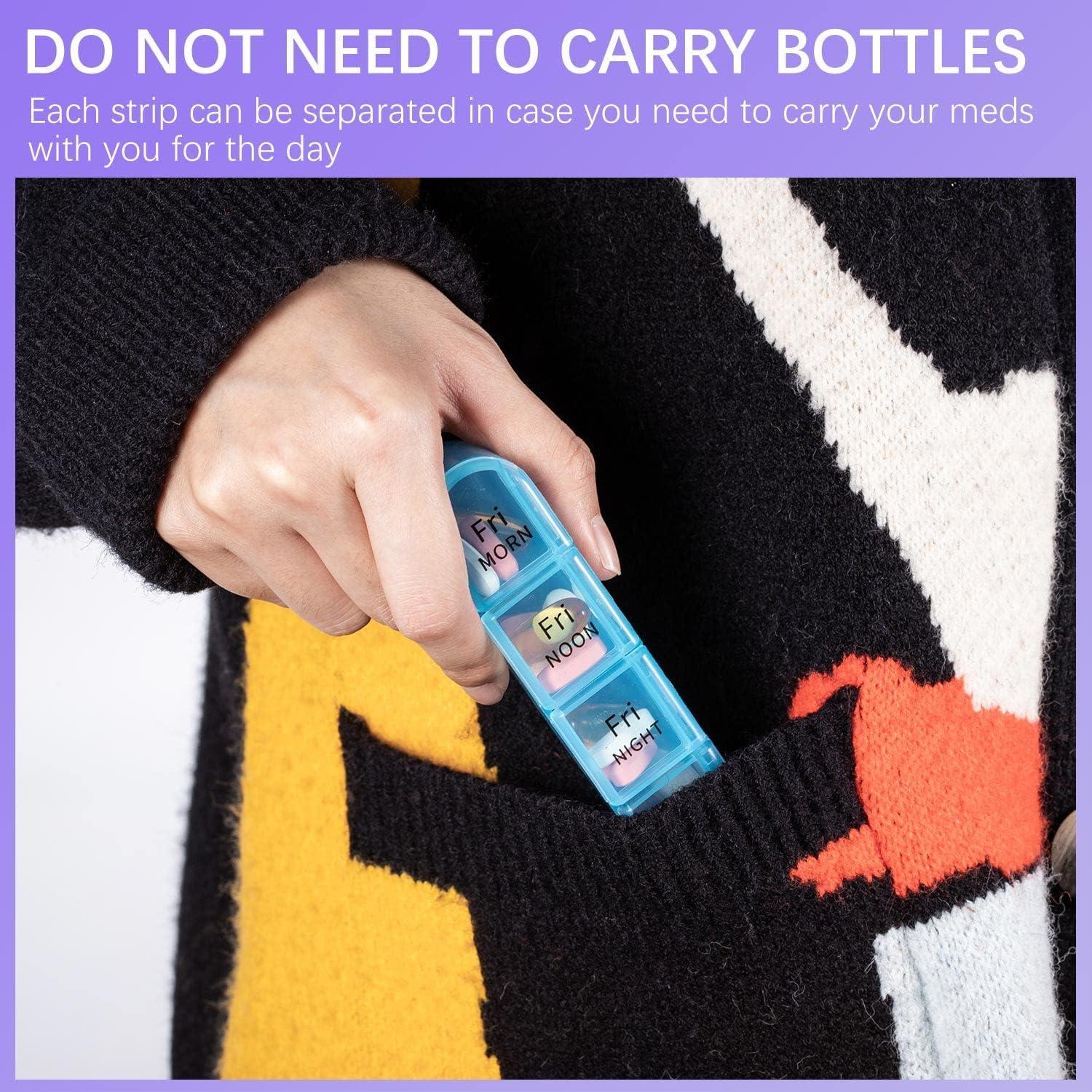 Organizador Semanal de Pastillas Odaro 4 Veces al Día - Estuche Azul